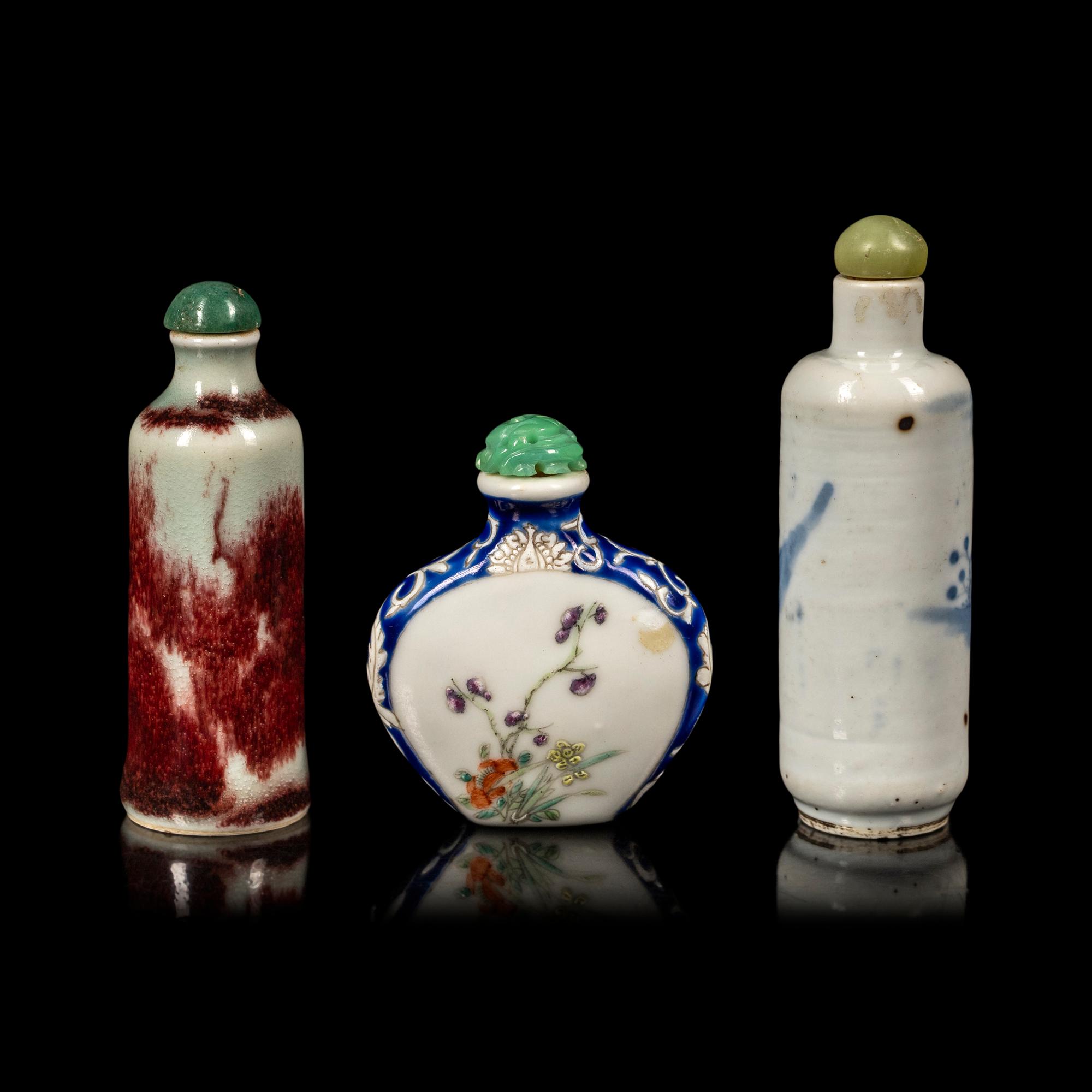 Three Chinese Porcelain Snuff Bottles