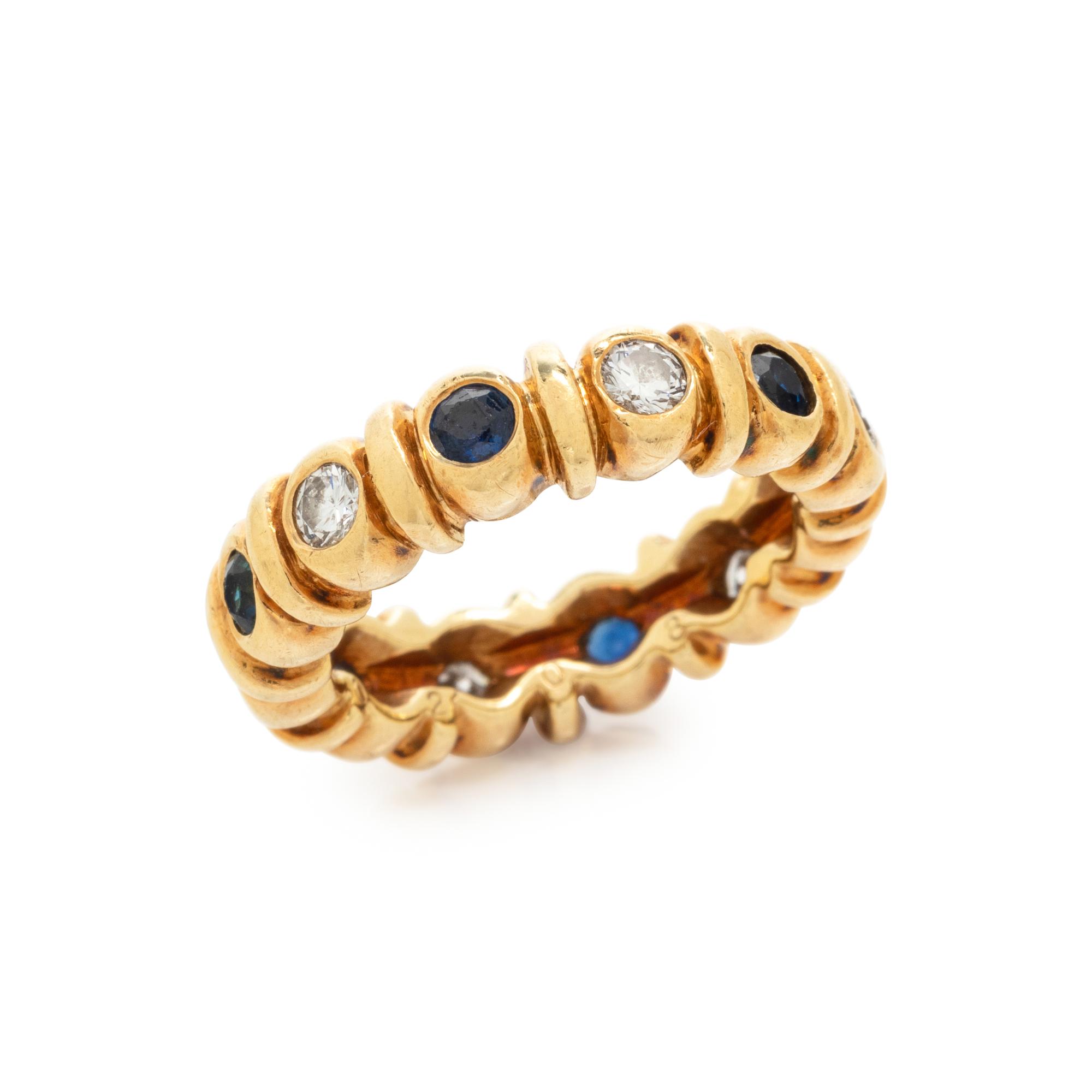 CARTIER, DIAMOND AND SAPPHIRE BAND
