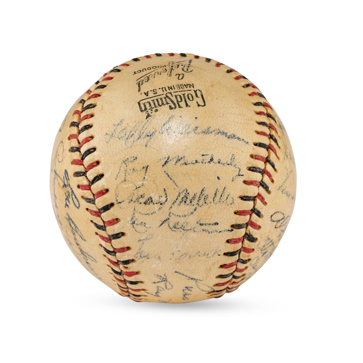 A 1942 Cleveland Indians Team Signed Autograph Baseball