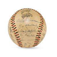A 1942 Cleveland Indians Team Signed Autograph Baseball