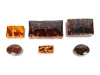 A Collection of Six Small Tortoiseshell and Celluloid Boxes — 19TH CENTURY