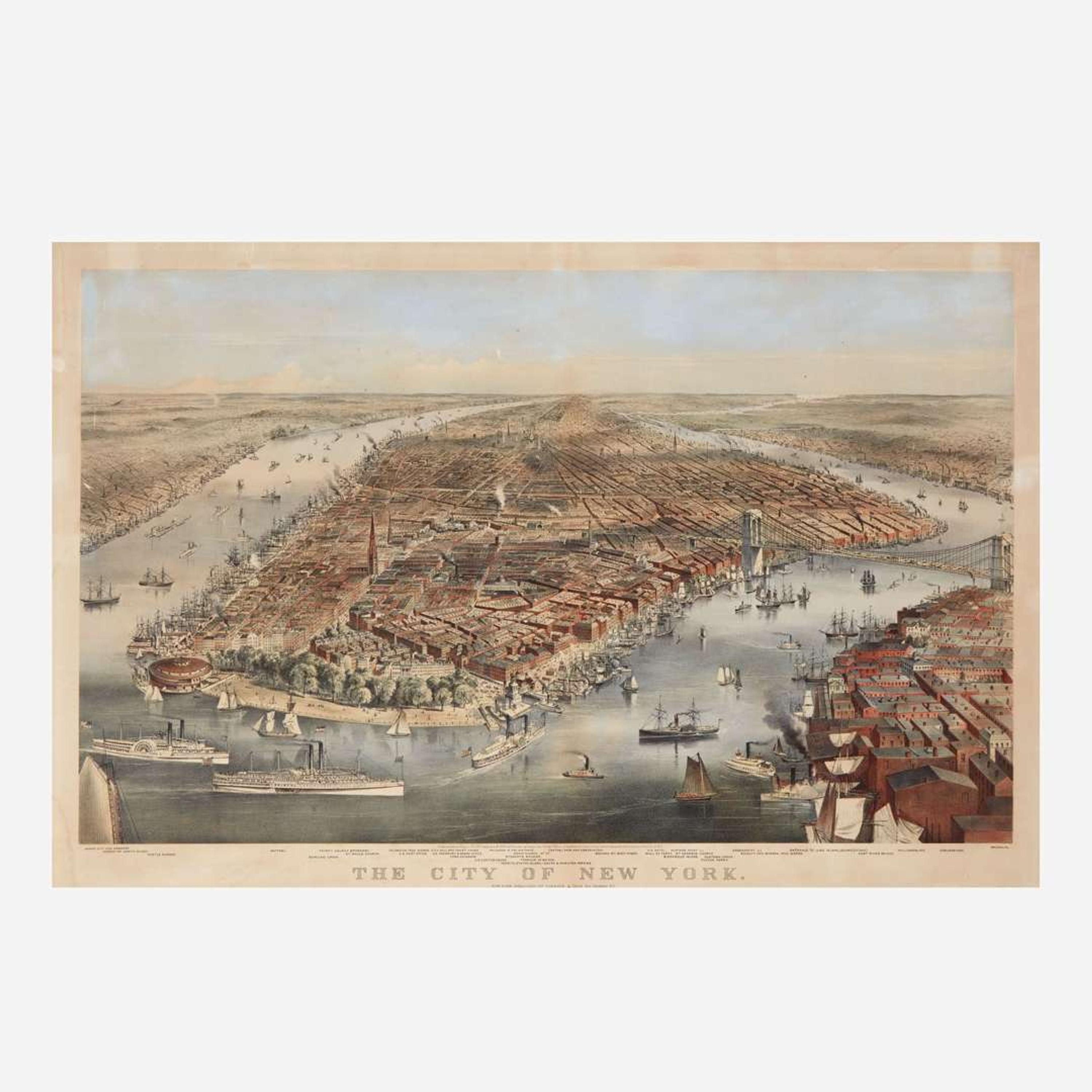 [Americana] [New York] Currier, (Nathaniel), and (James Merritt) Ives The City of New York