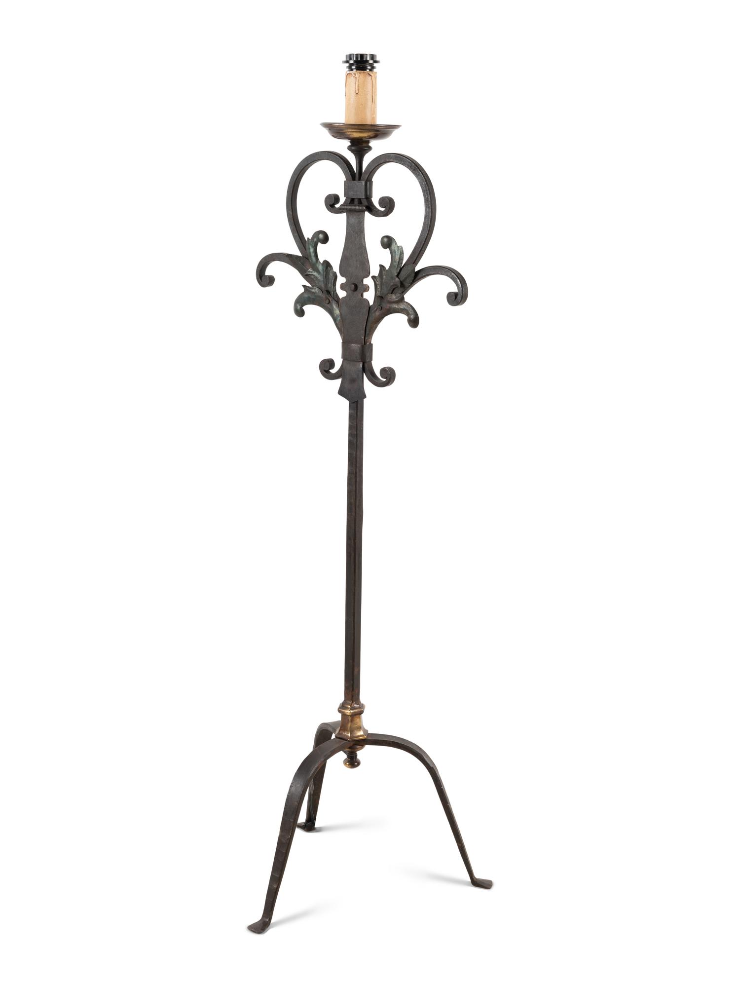 A Continental Iron Floor Lamp
