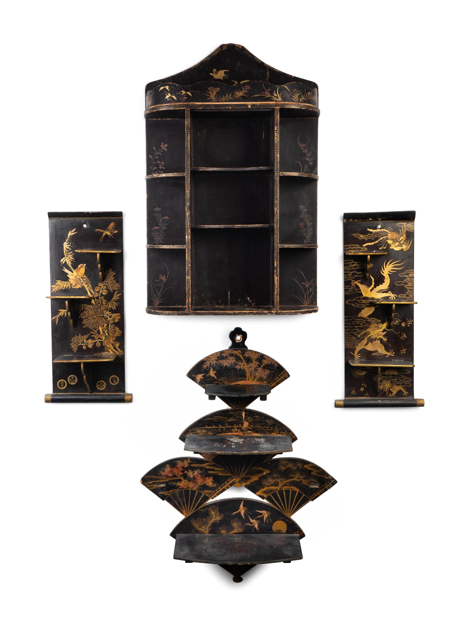 Four Japanese Lacquer Wall Brackets — EARLY 20TH CENTURY