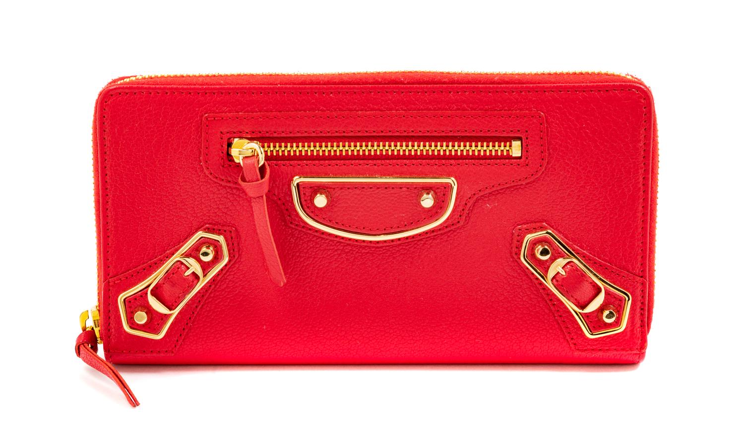 Balenciaga Wallet Clutch in 'Rouge Grenade' Leather, 2016