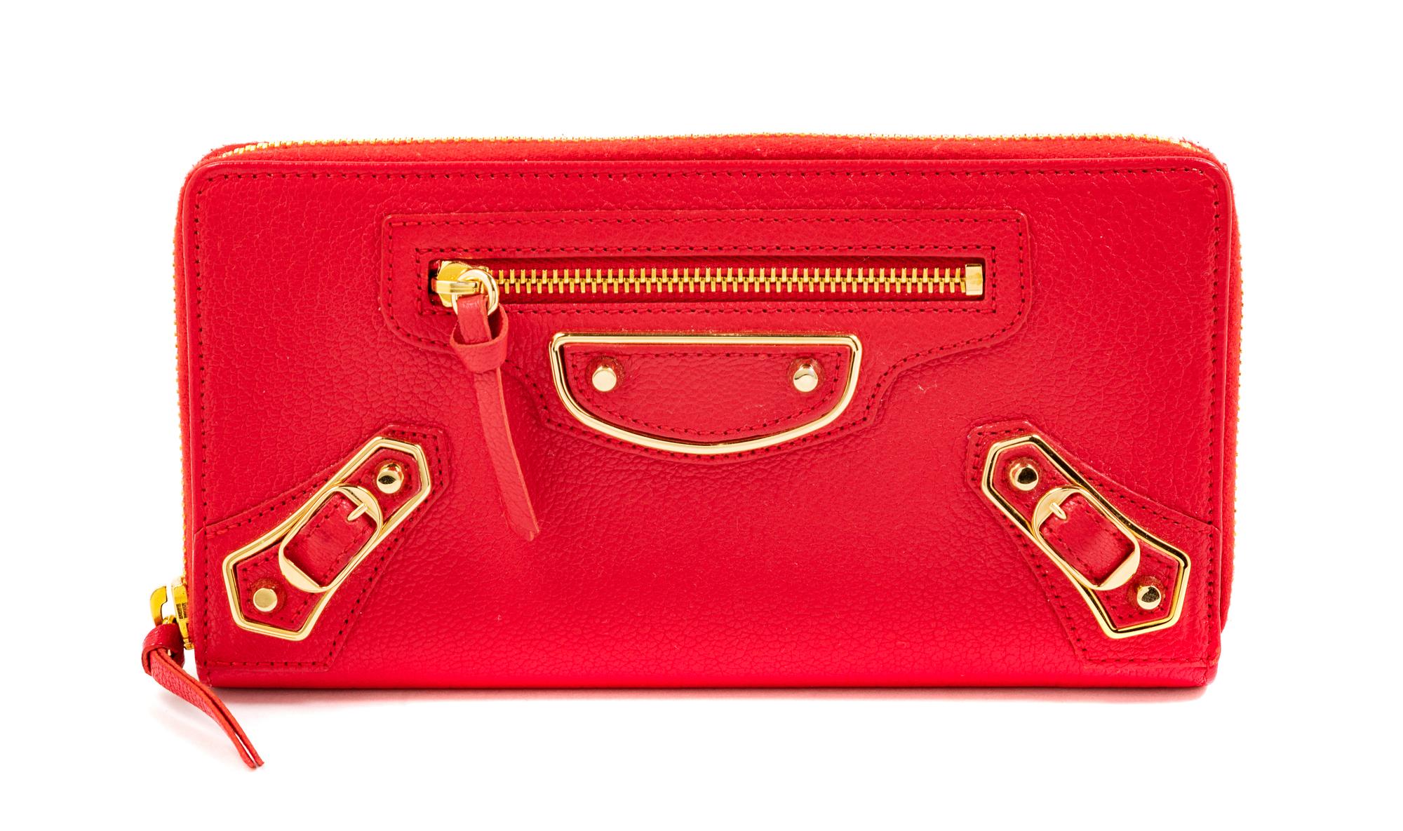 Balenciaga Wallet Clutch in 'Rouge Grenade' Leather, 2016