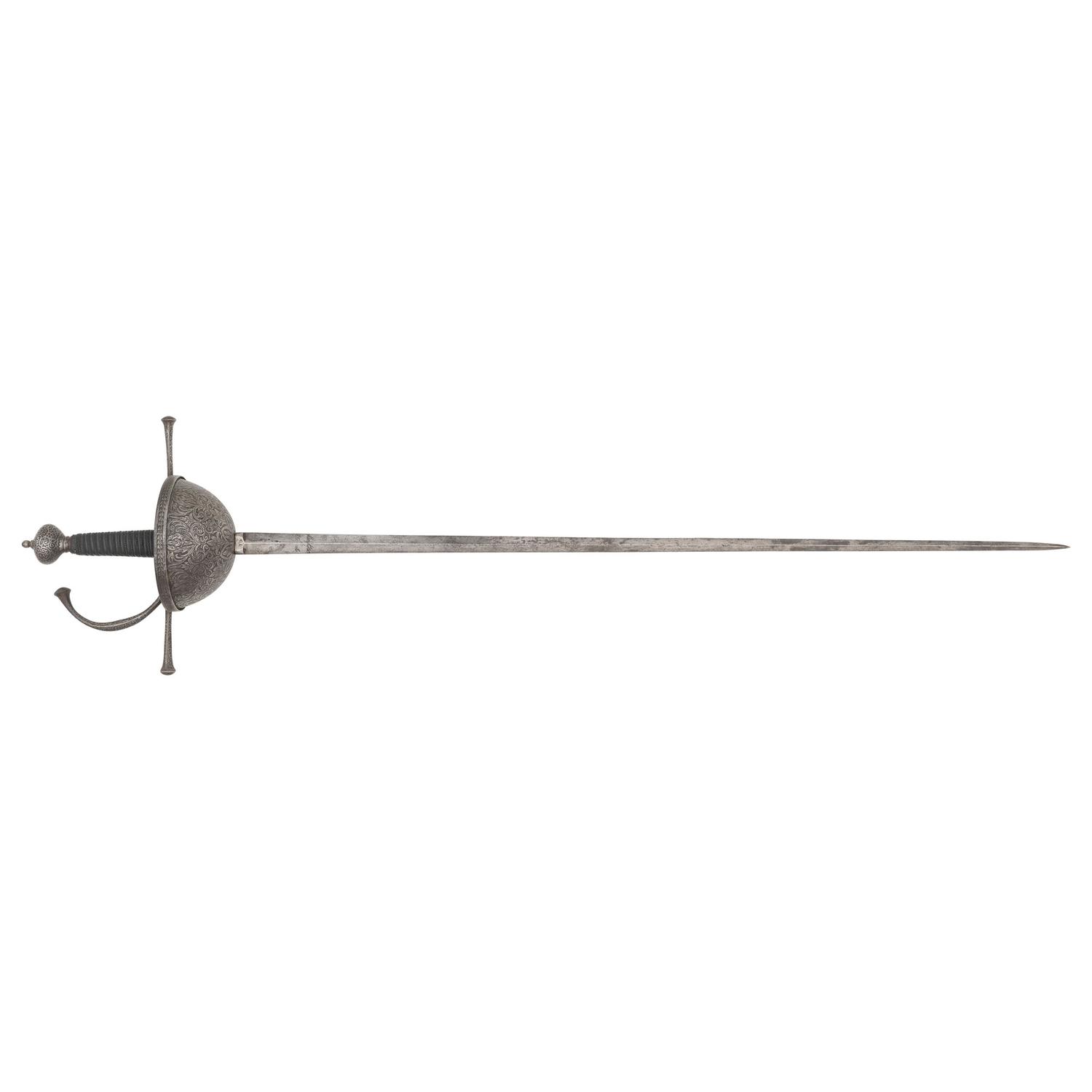 Spanish Etched Steel Cup Hilt Rapier with Klingenthal Blade