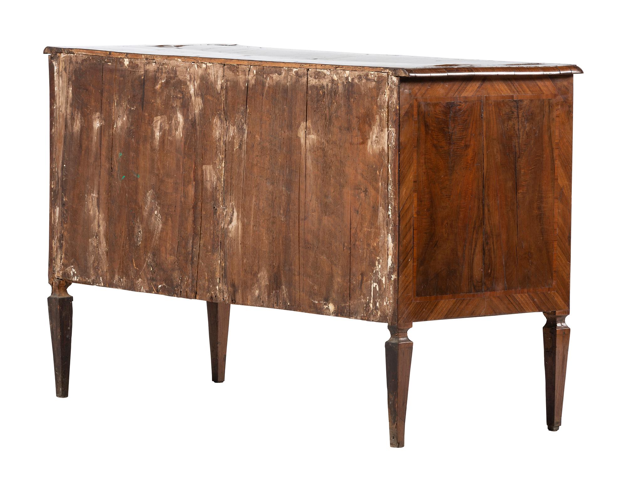 An Italian Walnut and Parquetry Commode