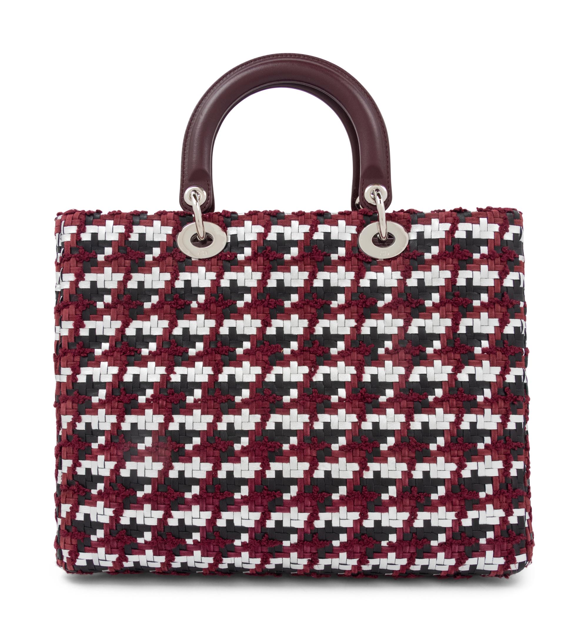 Christian Dior Woven Leather Medium Lady Dior Bag, 2013