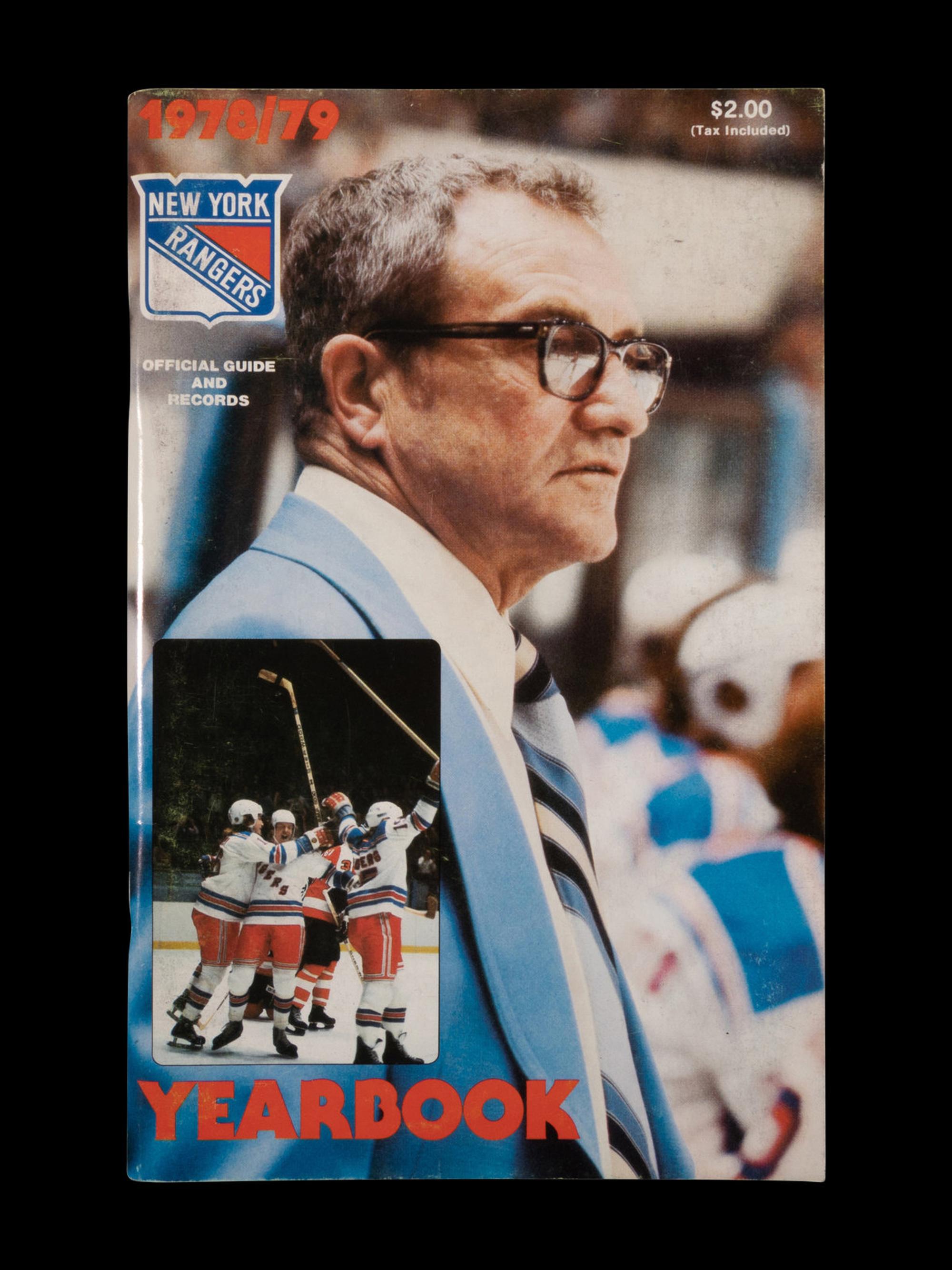 A Group of 16 1960s - 1980s New York Rangers Blue Book Media Guides,