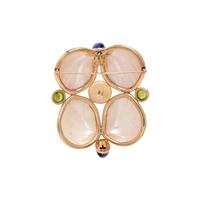 MARGUERITE STIX, YELLOW GOLD, SHELL AND MULTIGEM BROOCH