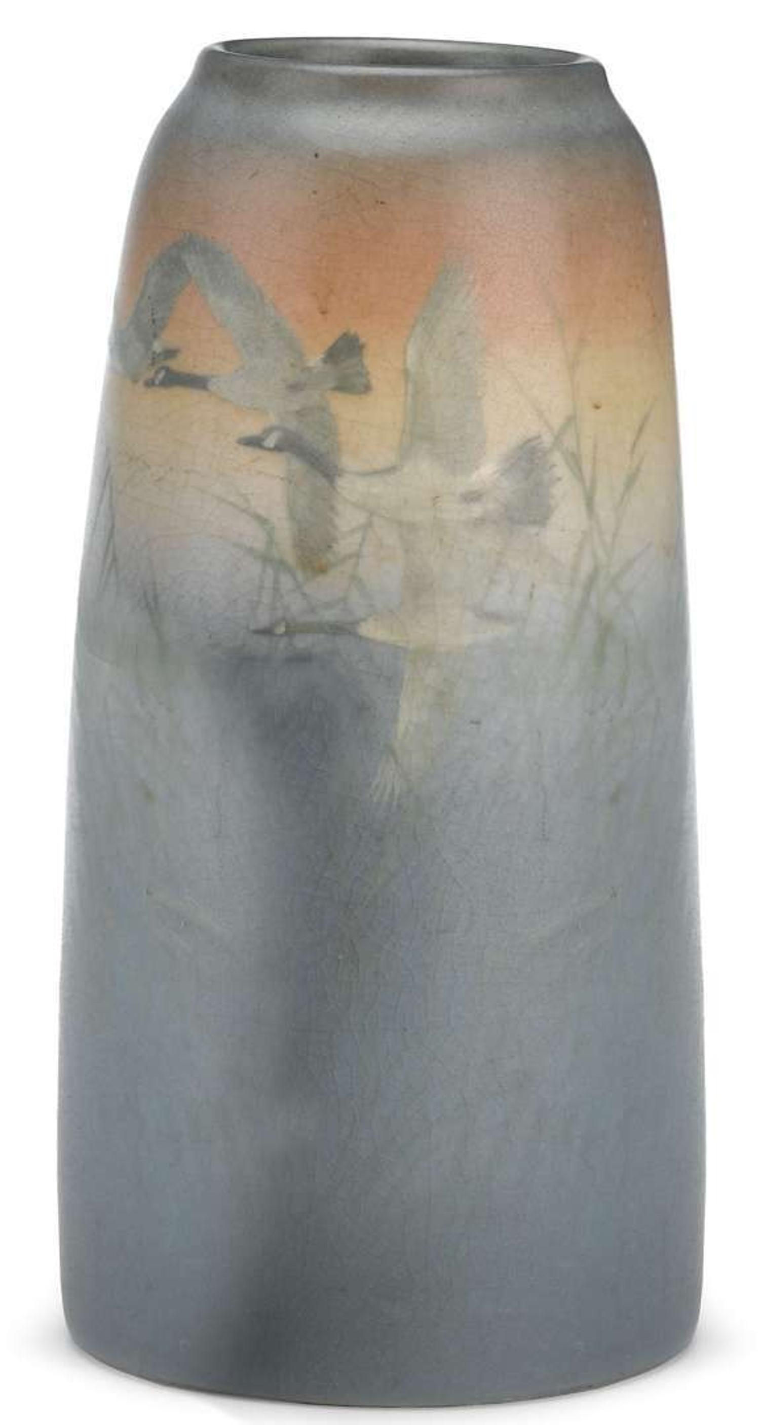 Art pottery vase kataro shirayamadani (1865-1948) for rookwood pottery, cincinnati, oh, dated 1910