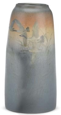 Art pottery vase kataro shirayamadani (1865-1948) for rookwood pottery, cincinnati, oh, dated 1910