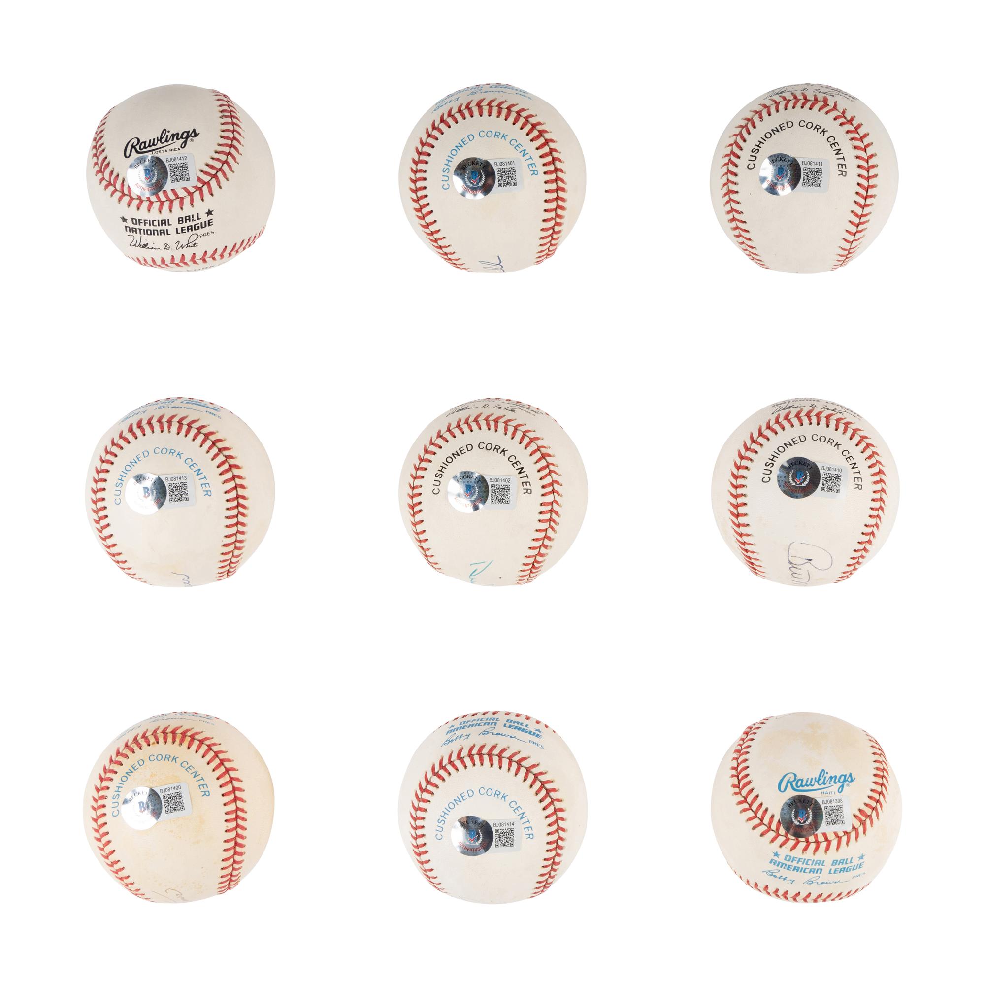 A Group of 17 Hall of Fame Single Signed Autograph Baseballs (Beckett Authentication Services Certified),