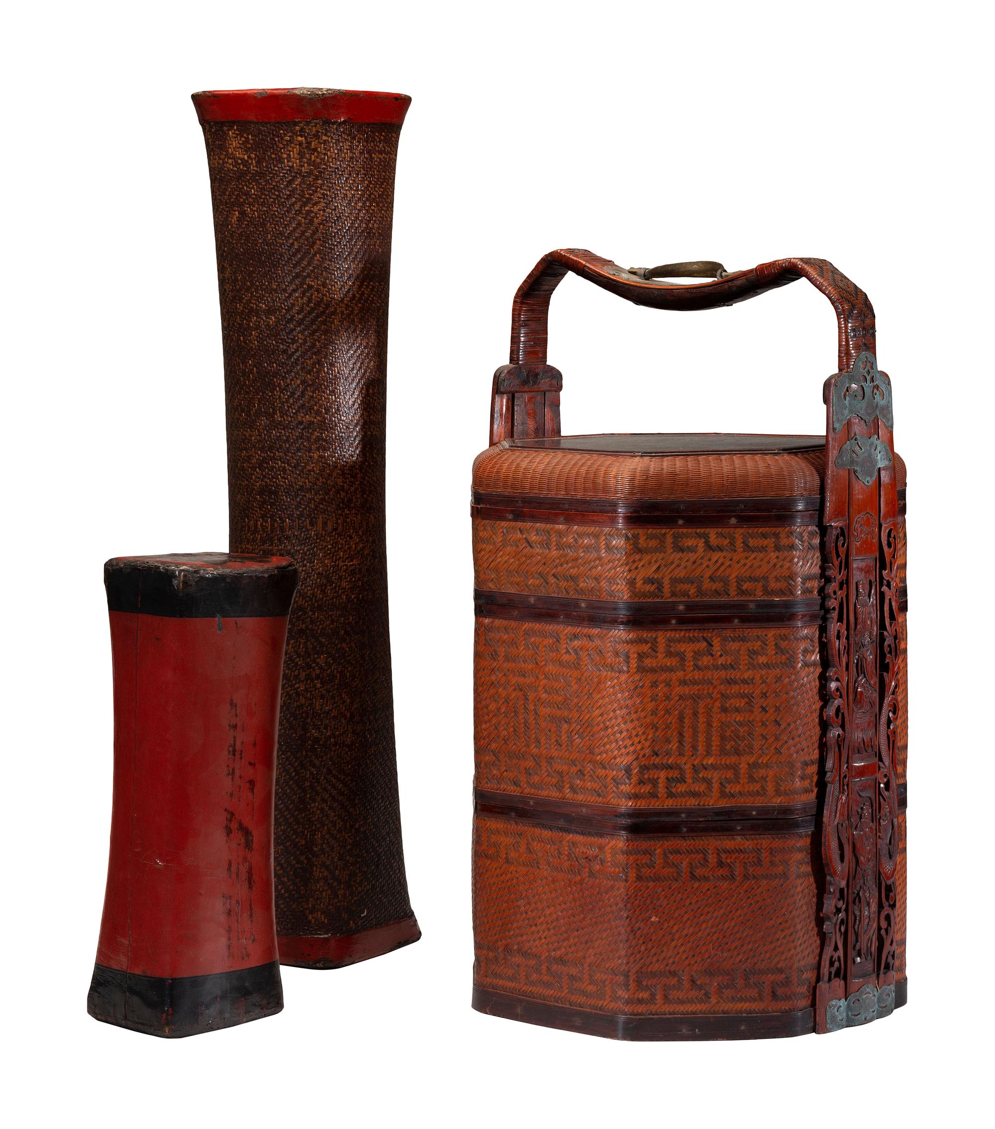 Three Chinese Bamboo Woven Articles