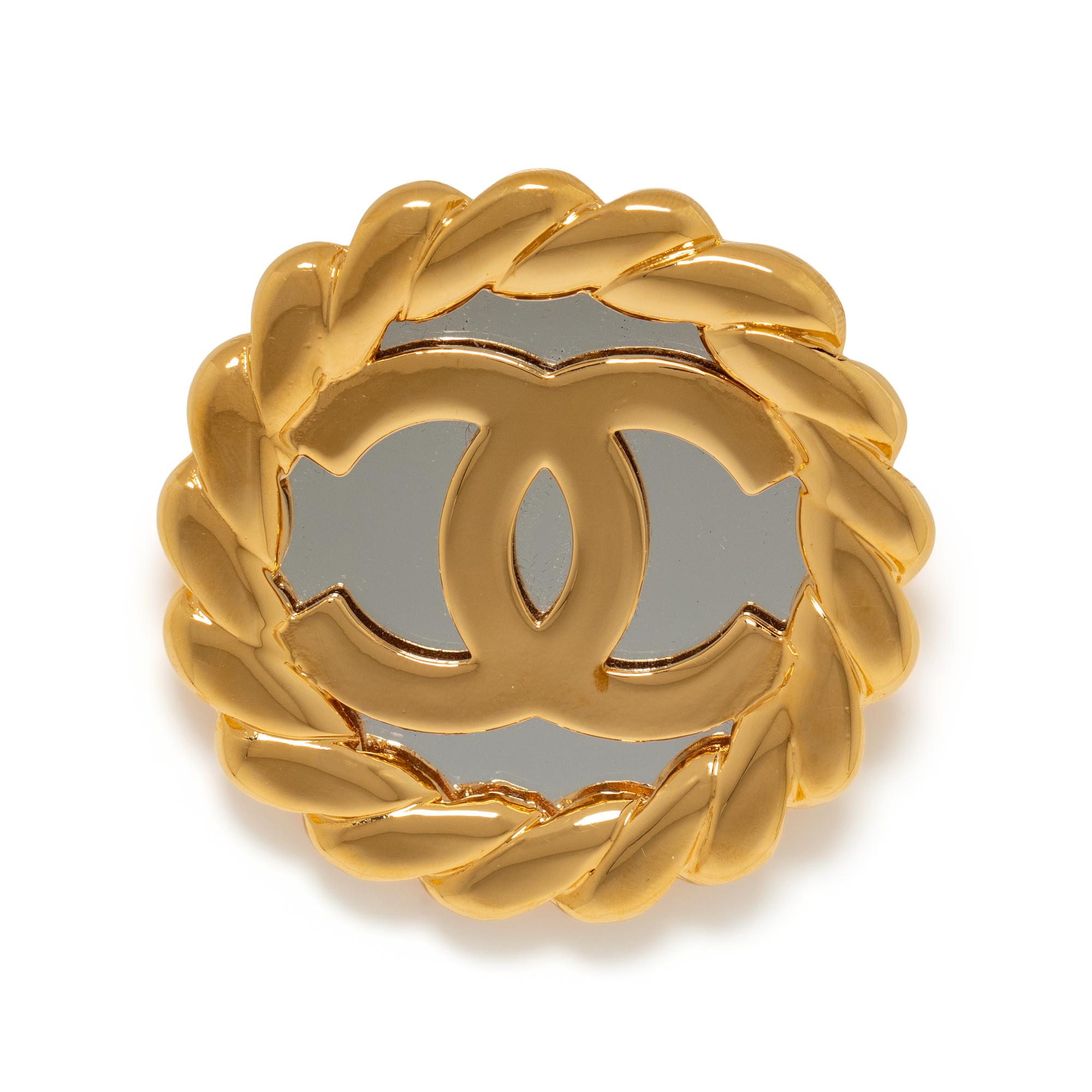 Chanel, Large CC Mirrored Brooch