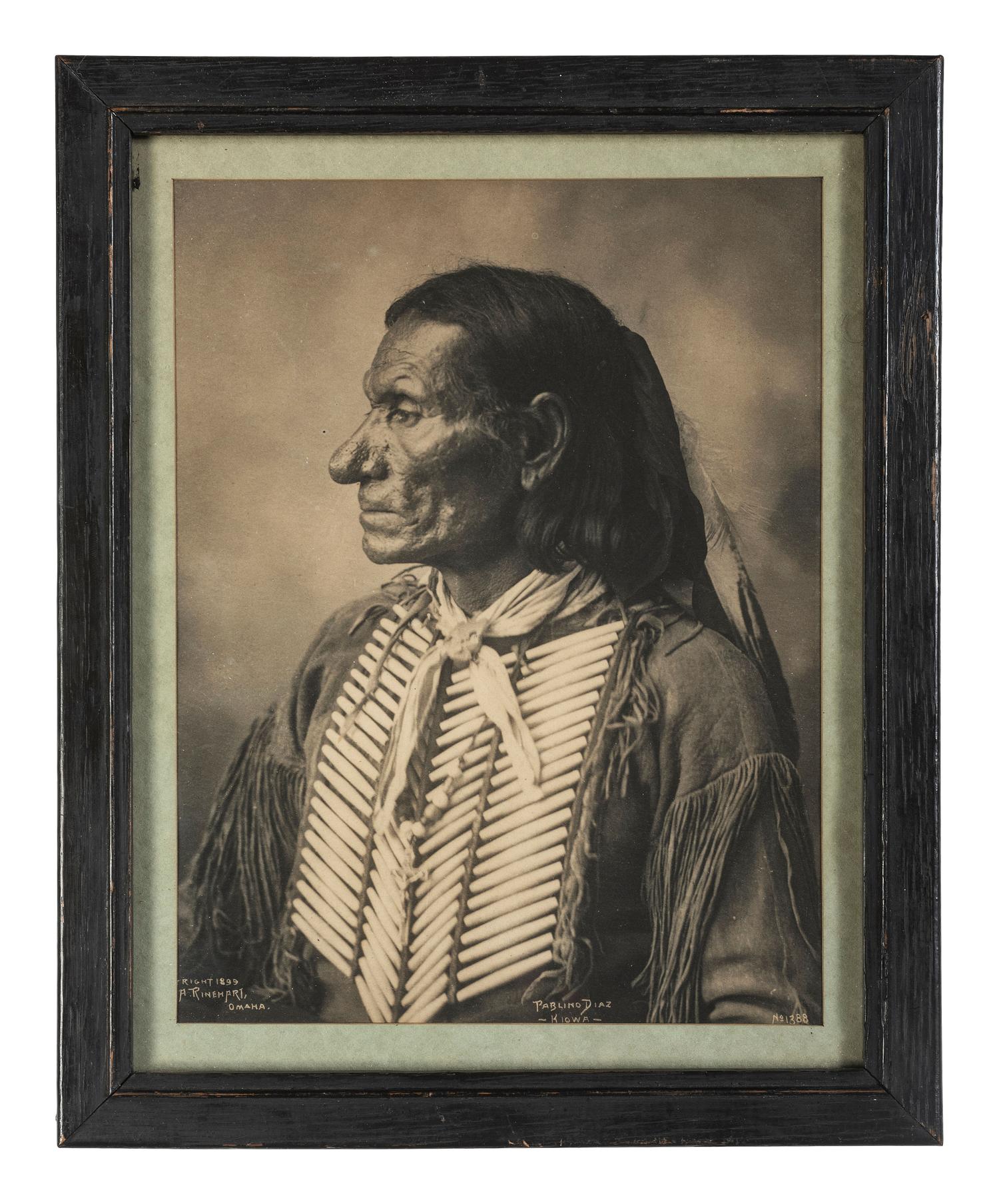[NATIVE AMERICAN]. RINEHART, F.A., photographer. Pablino Diaz - Kiowa. Omaha, 1899.