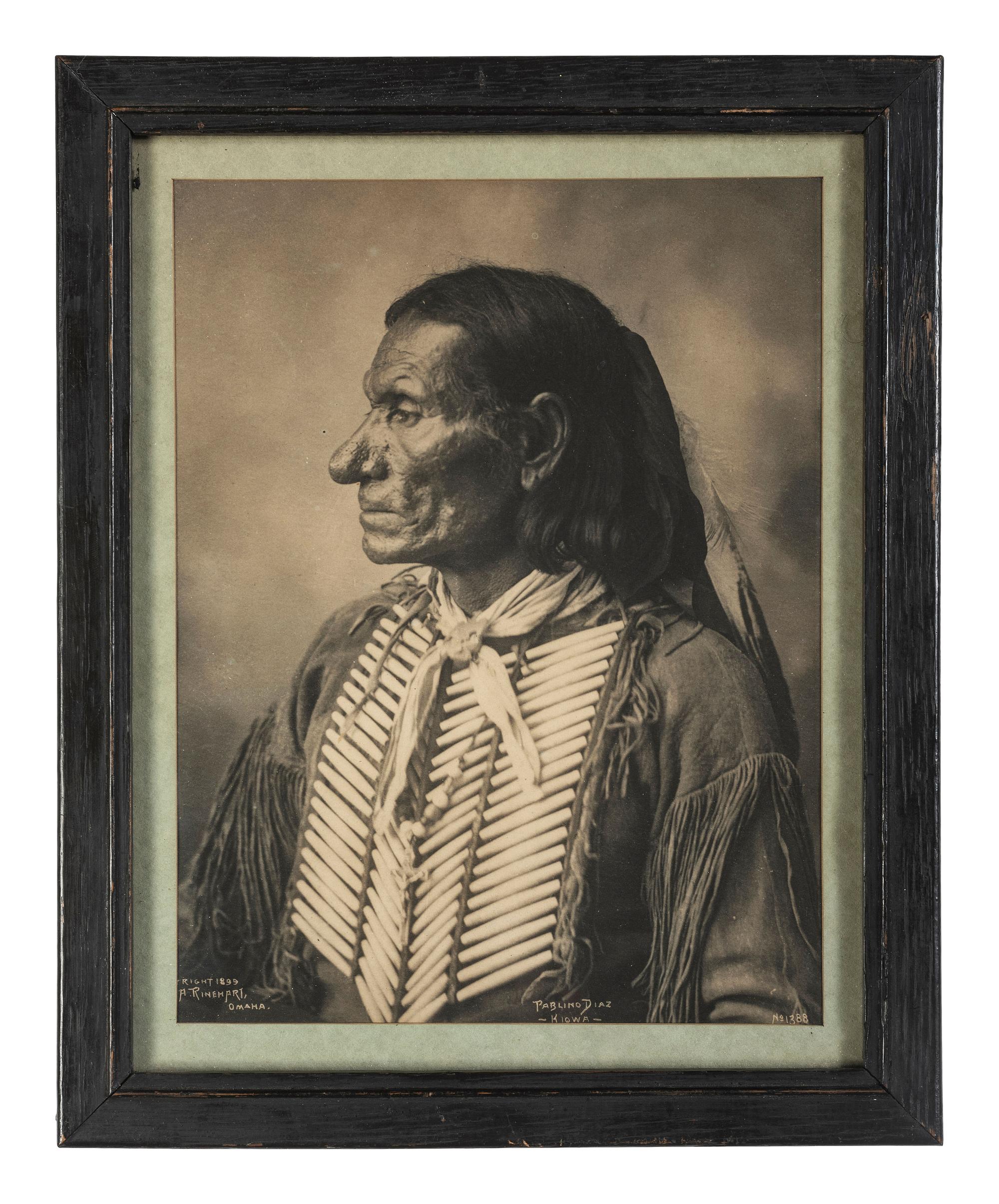 [NATIVE AMERICAN]. RINEHART, F.A., photographer. Pablino Diaz - Kiowa. Omaha, 1899.