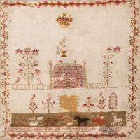 An English Needlework Embroidered Schoolgirl’s Sampler