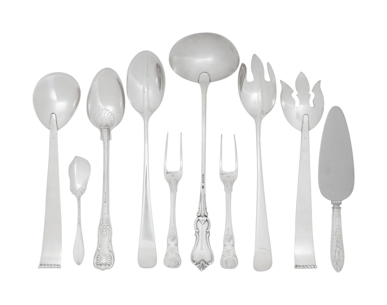 A Group of Silver and Silver-Plate Serving Articles