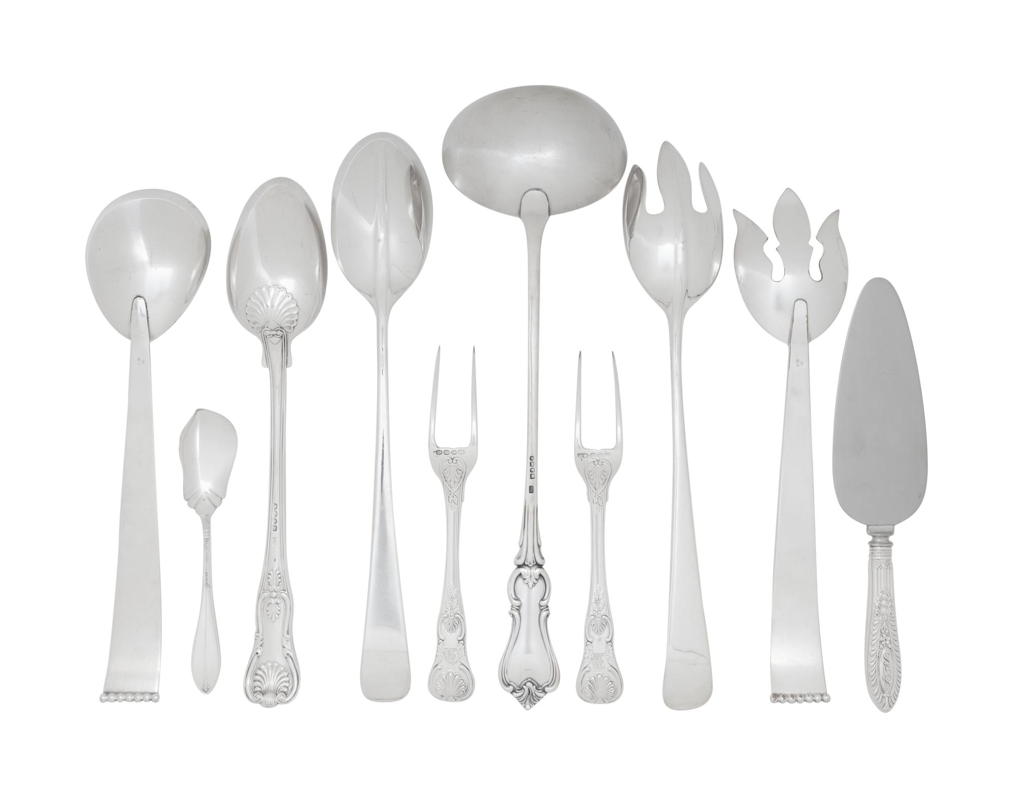 A Group of Silver and Silver-Plate Serving Articles