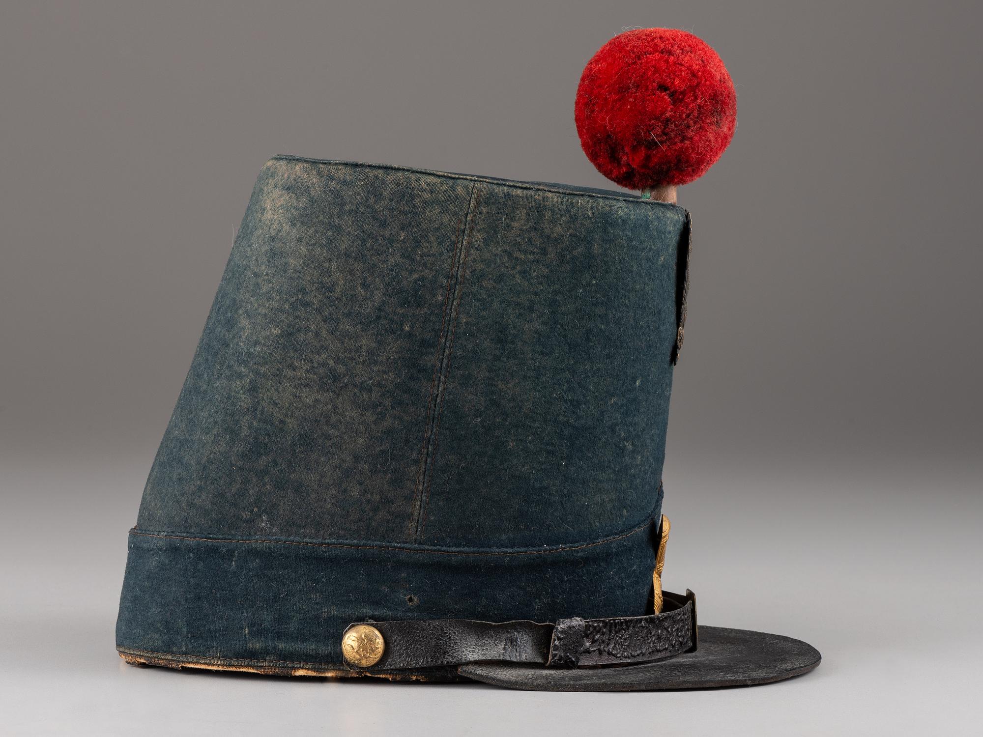 [MILITIA]. Model 1851 artillery shako. Manufactured by F.H. Lambert.