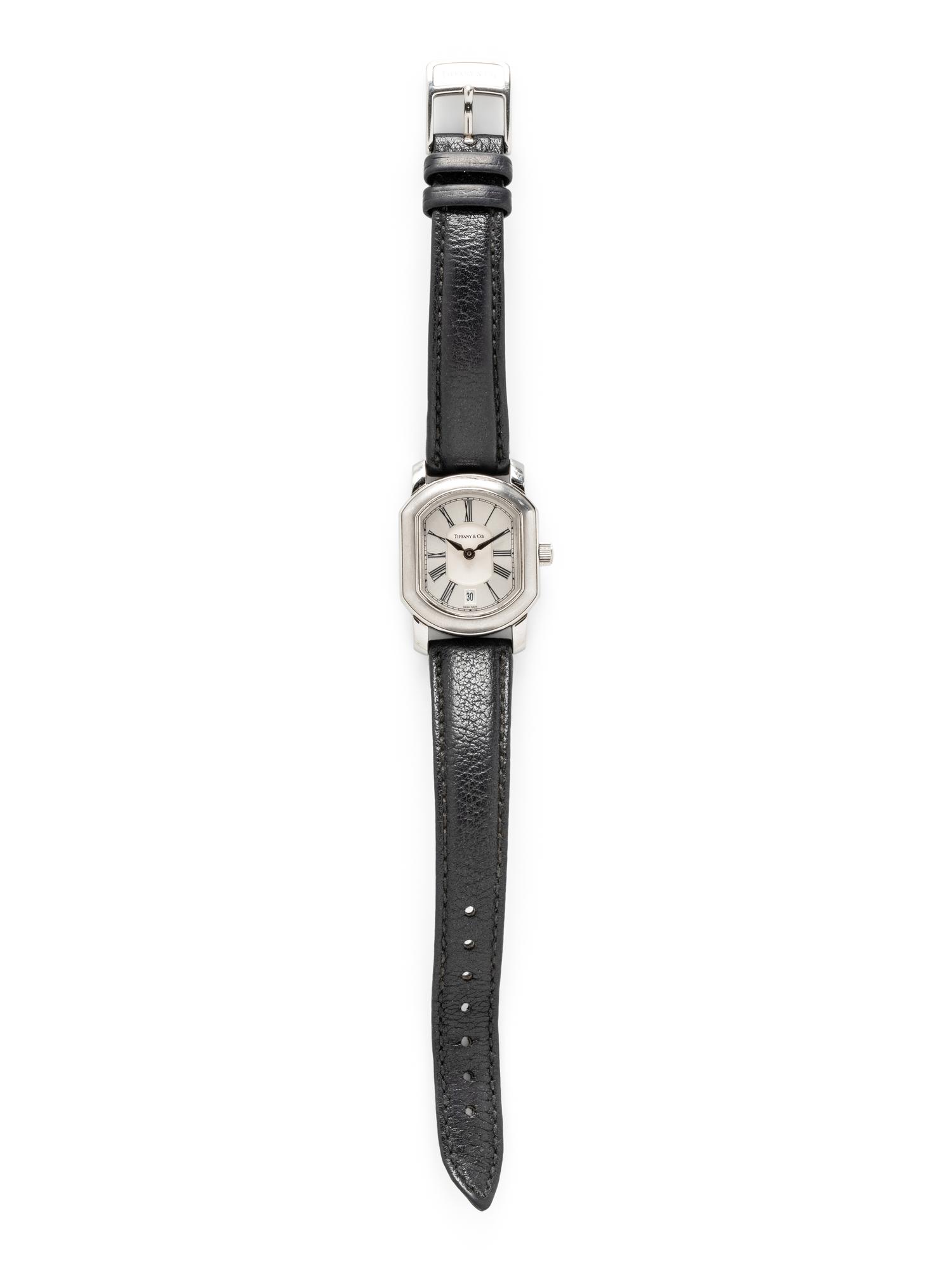 TIFFANY & CO., STAINLESS STEEL 'MARK COUPE' WATCH