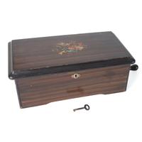 A Six Tune Cylinder Swiss Music Box with Rosewood Case