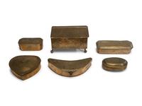 Six Brass Trinket Boxes