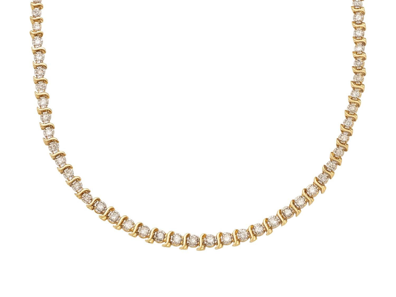 YELLOW GOLD AND DIAMOND NECKLACE