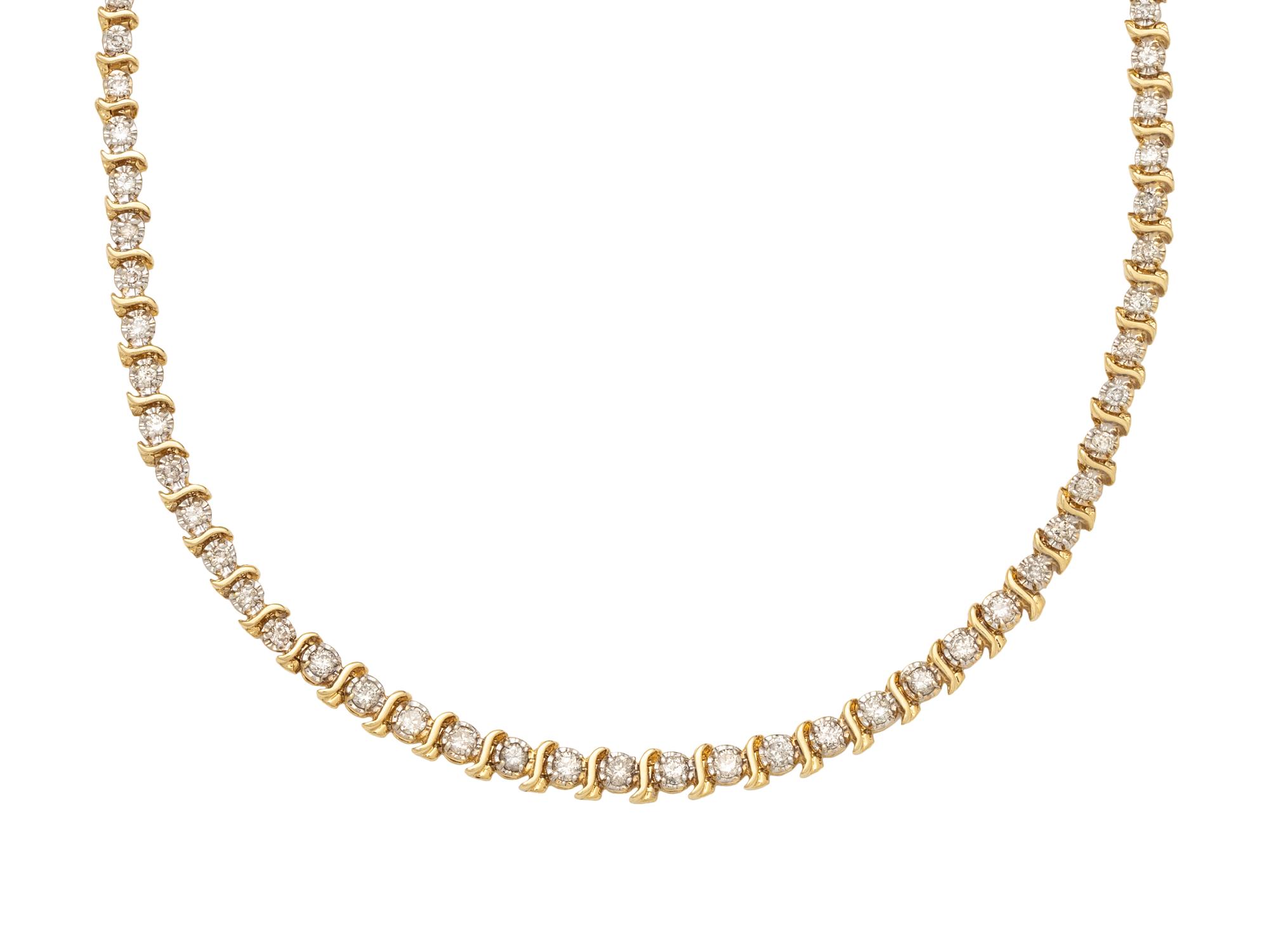 YELLOW GOLD AND DIAMOND NECKLACE