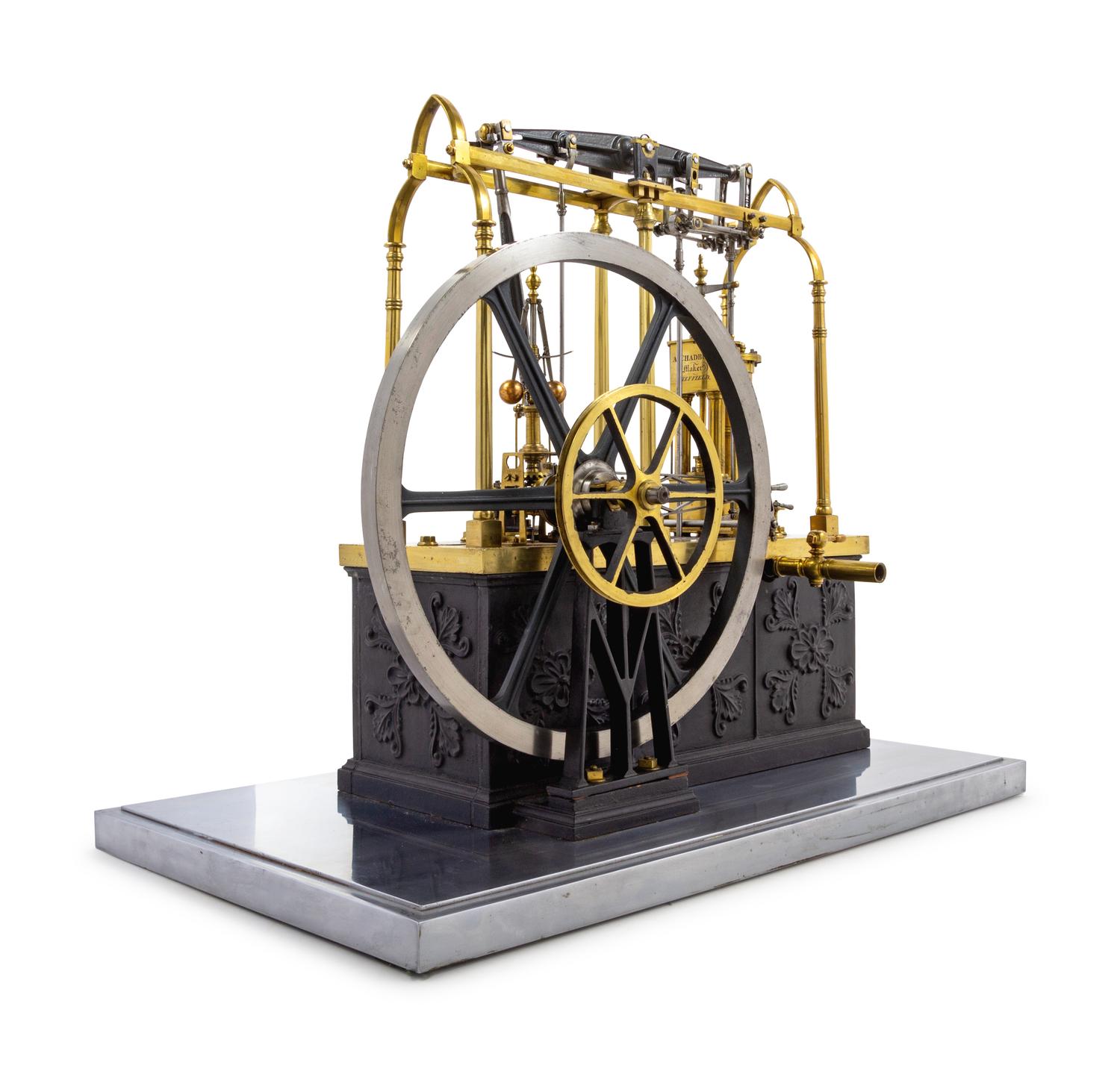 A Brass and Silvered Metal Chadburns Condensing Steam Engine