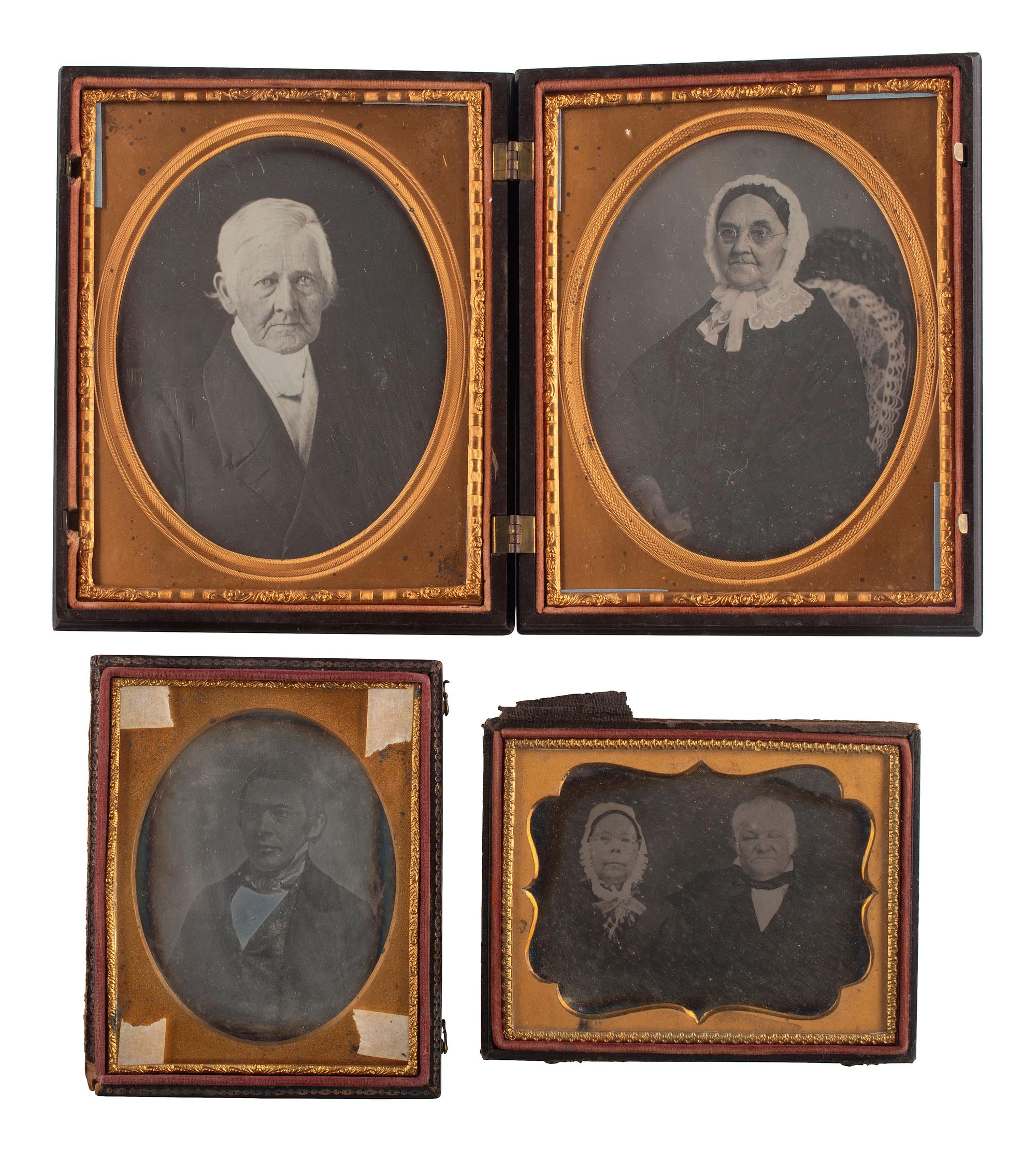 [EARLY PHOTOGRAPHY]. A group of 29 daguerreotypes featuring people with eyeglasses, including: