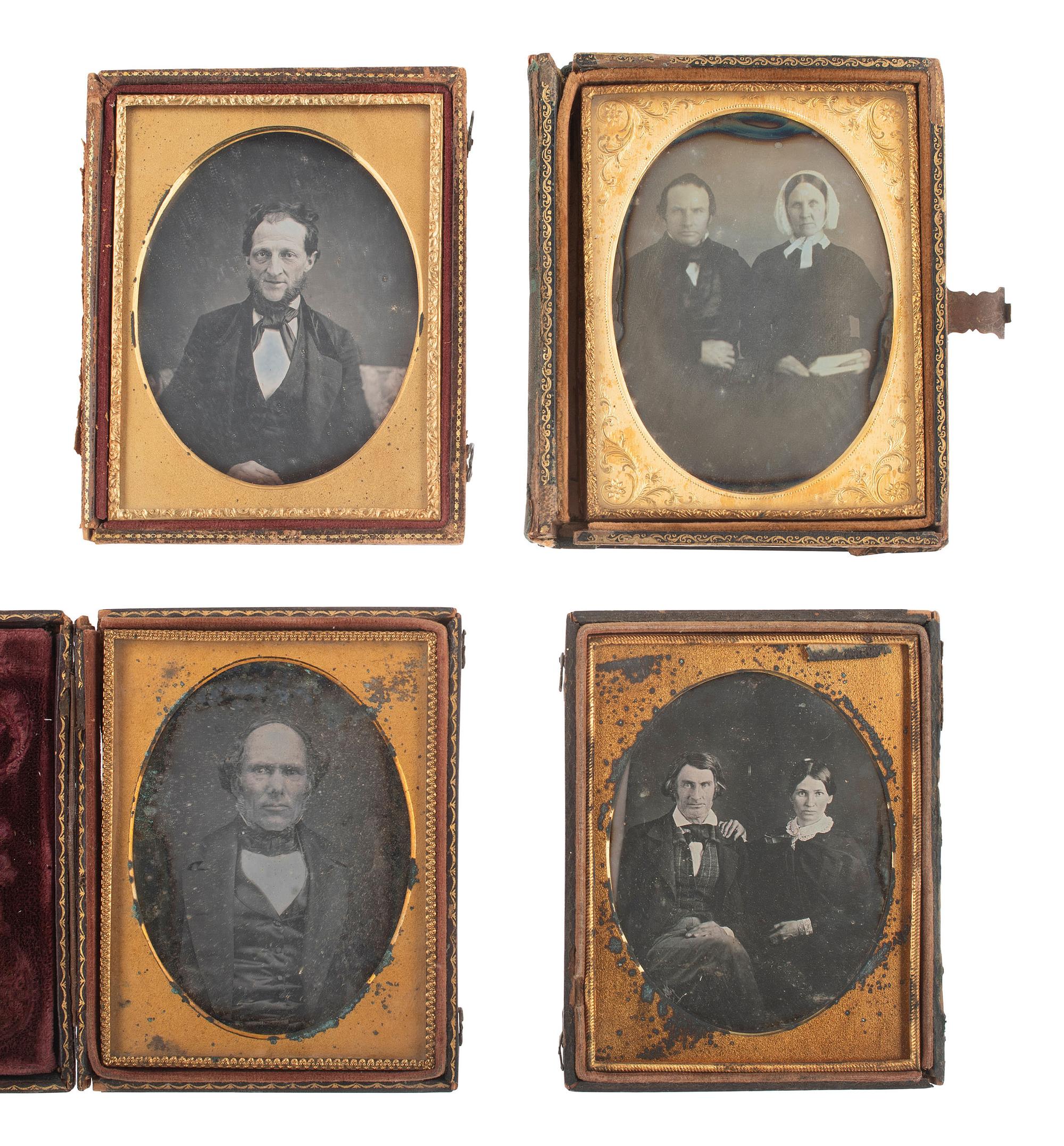 [EARLY PHOTOGRAPHY]. 18 quarter plate daguerreotypes featuring men and women.
