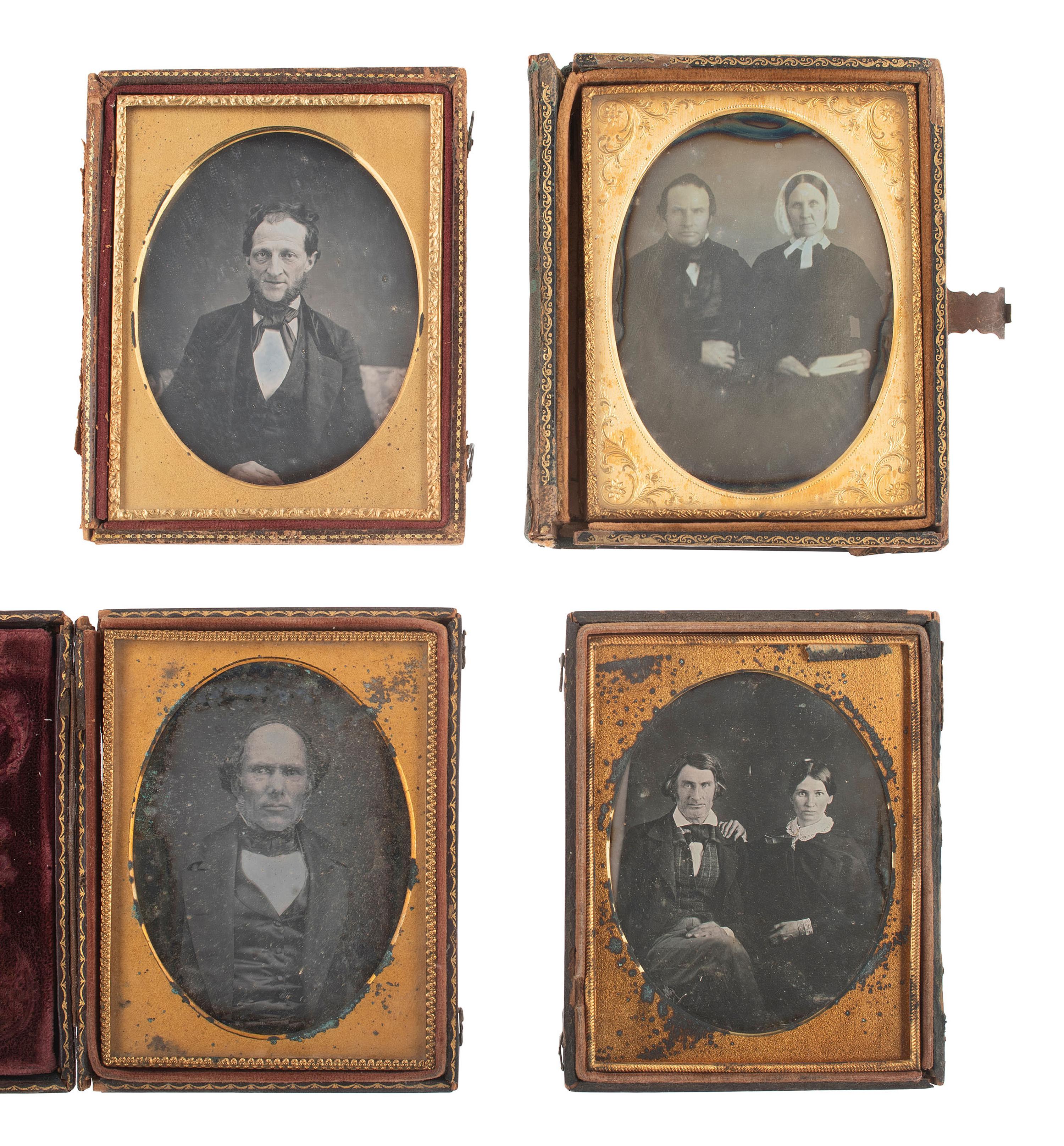 [EARLY PHOTOGRAPHY]. 18 quarter plate daguerreotypes featuring men and women.