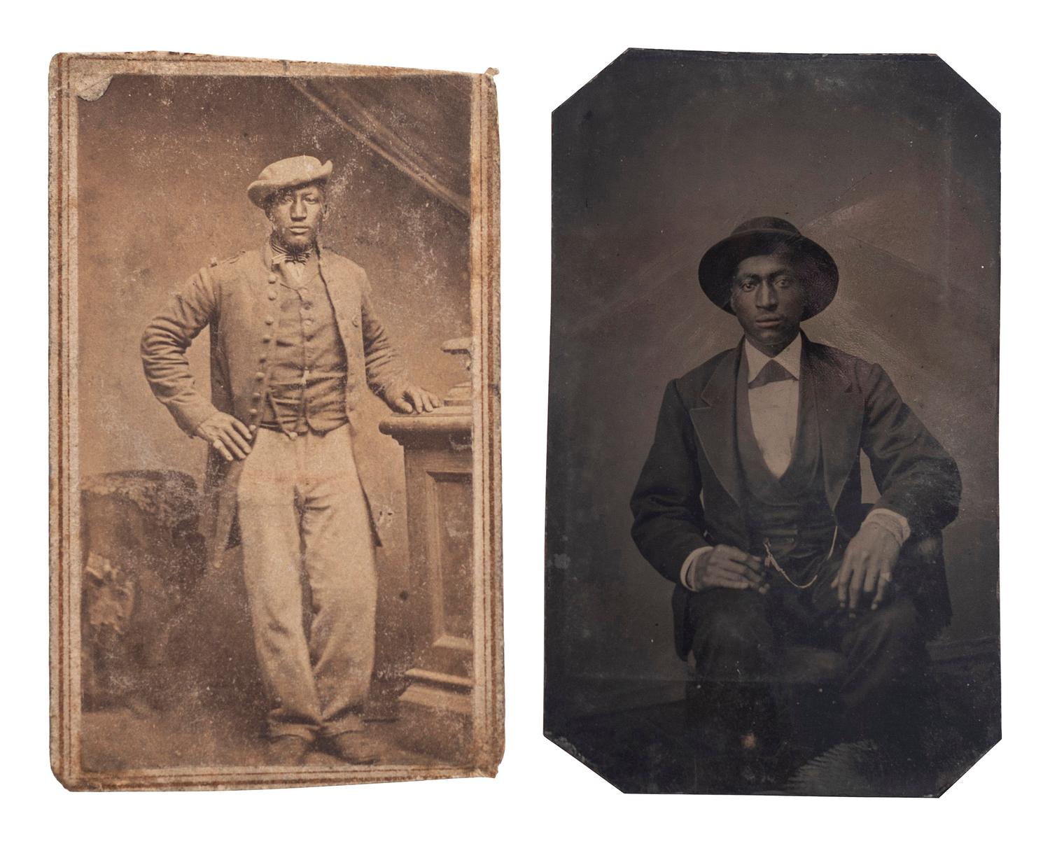 [CIVIL WAR]. CDV and tintype of African American Private Edmund Delany, 124th United States Colored Troops.