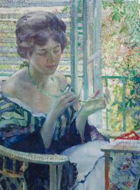 Richard Edward Miller, (American, 1875-1943), The Necklace (La Femme au Collier), c. 1913