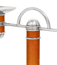 A Pair of Christofle Silver-Plate and Enamel Candelabra
