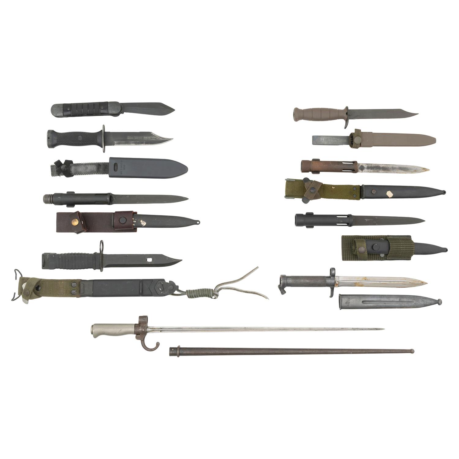 Lot of Nine Bayonets and Fighting Knives