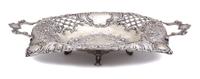 A French Silver Plate Reticulated Center Piece Height 3 x width 17 x depth 9 3/4 inches. — 19TH CENTURY