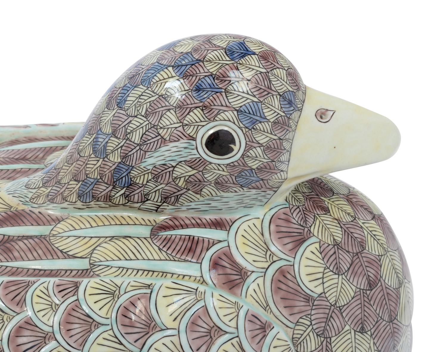 A Chinese Export Porcelain Goose Tureen
