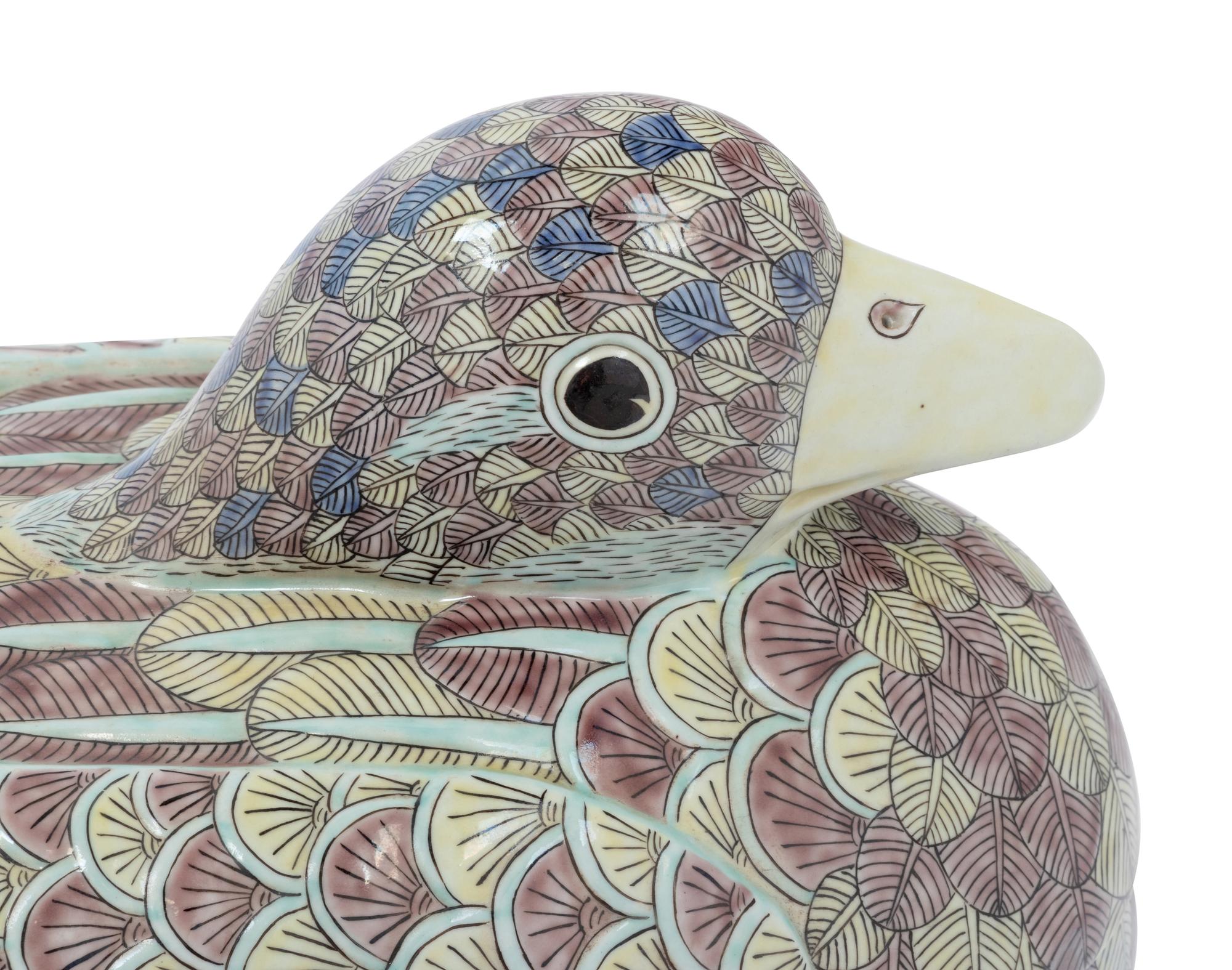 A Chinese Export Porcelain Goose Tureen