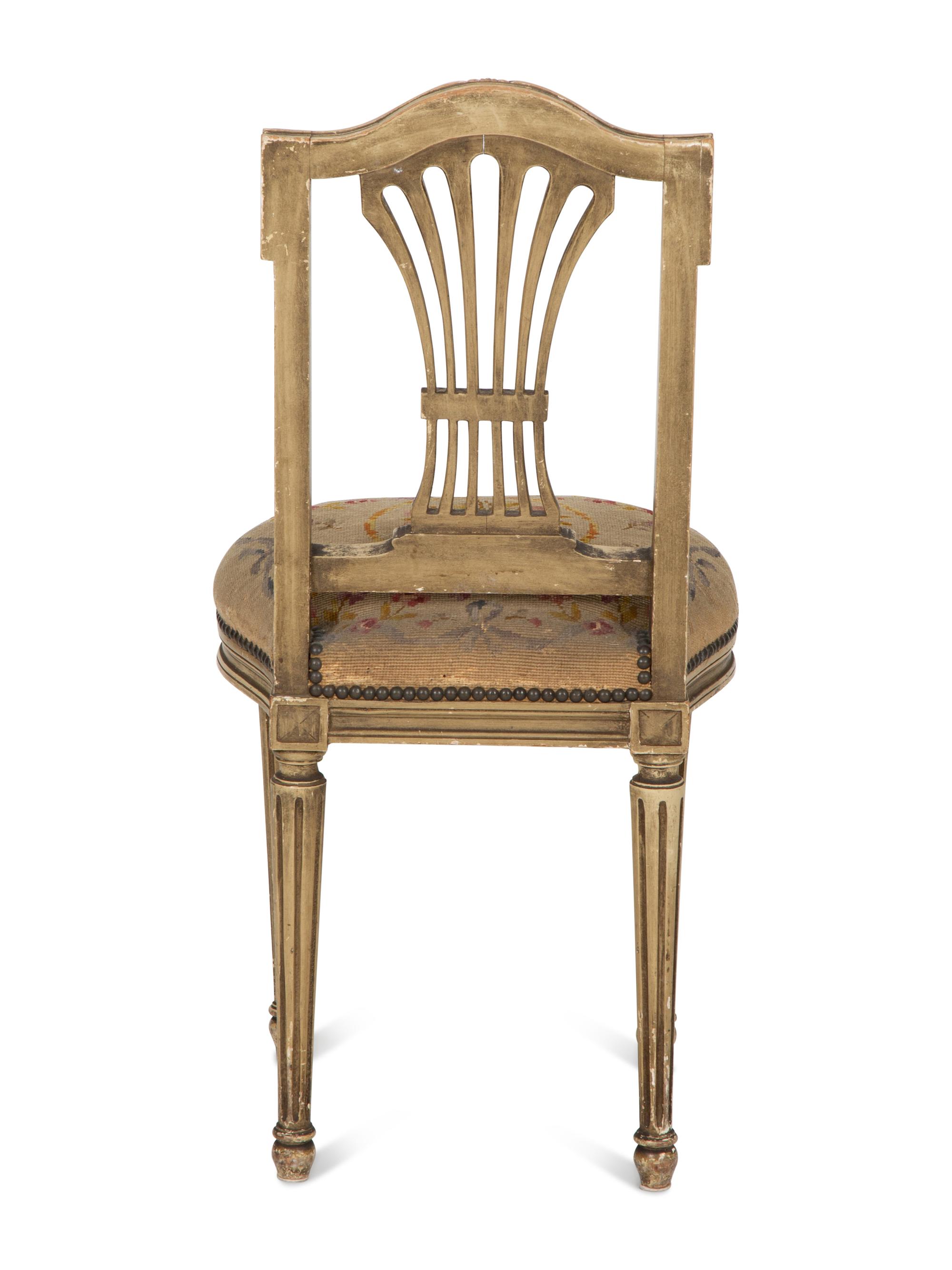 A Pair of Louis XVI Style Painted Side Chairs
