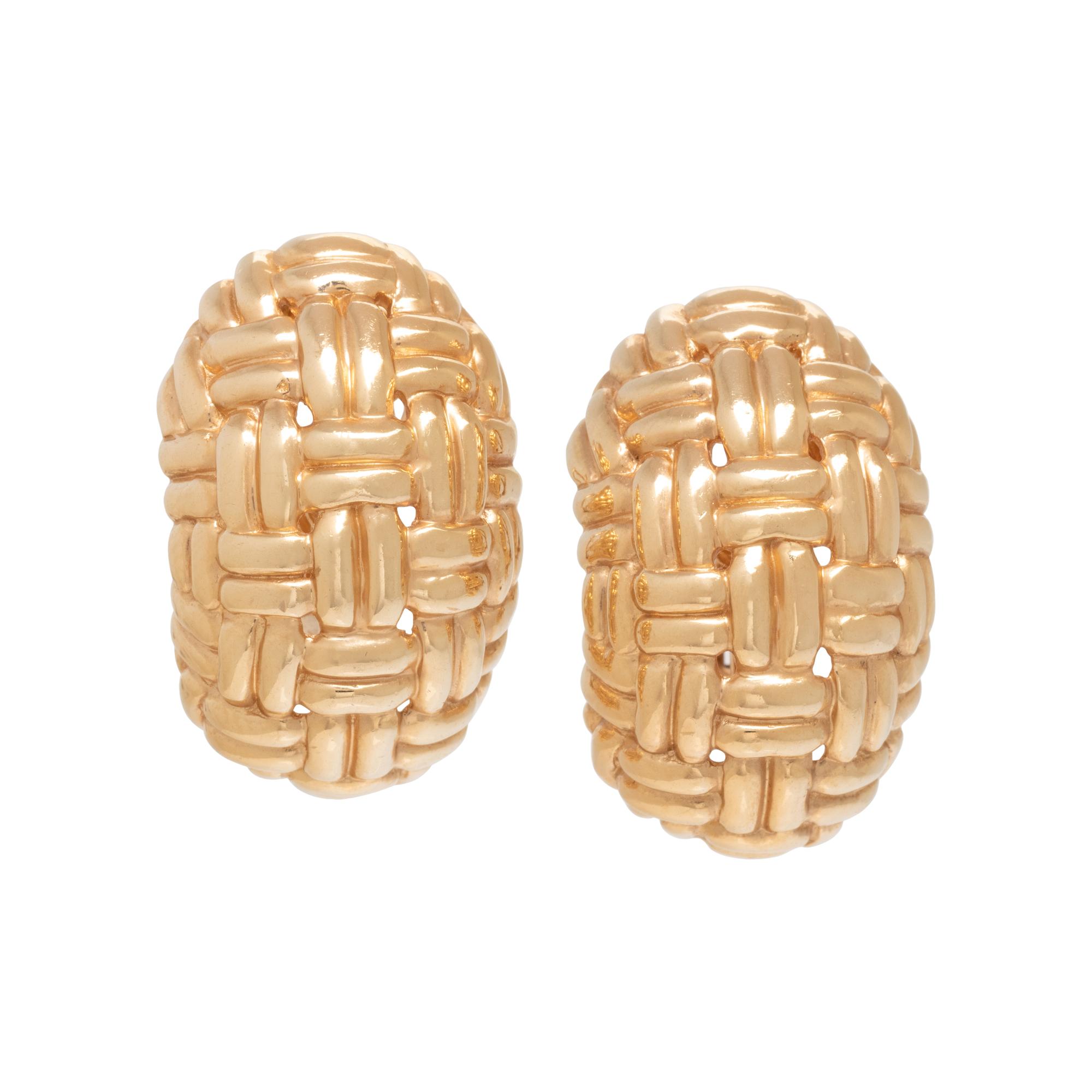 HENRY DANKNER, YELLOW GOLD EARCLIPS