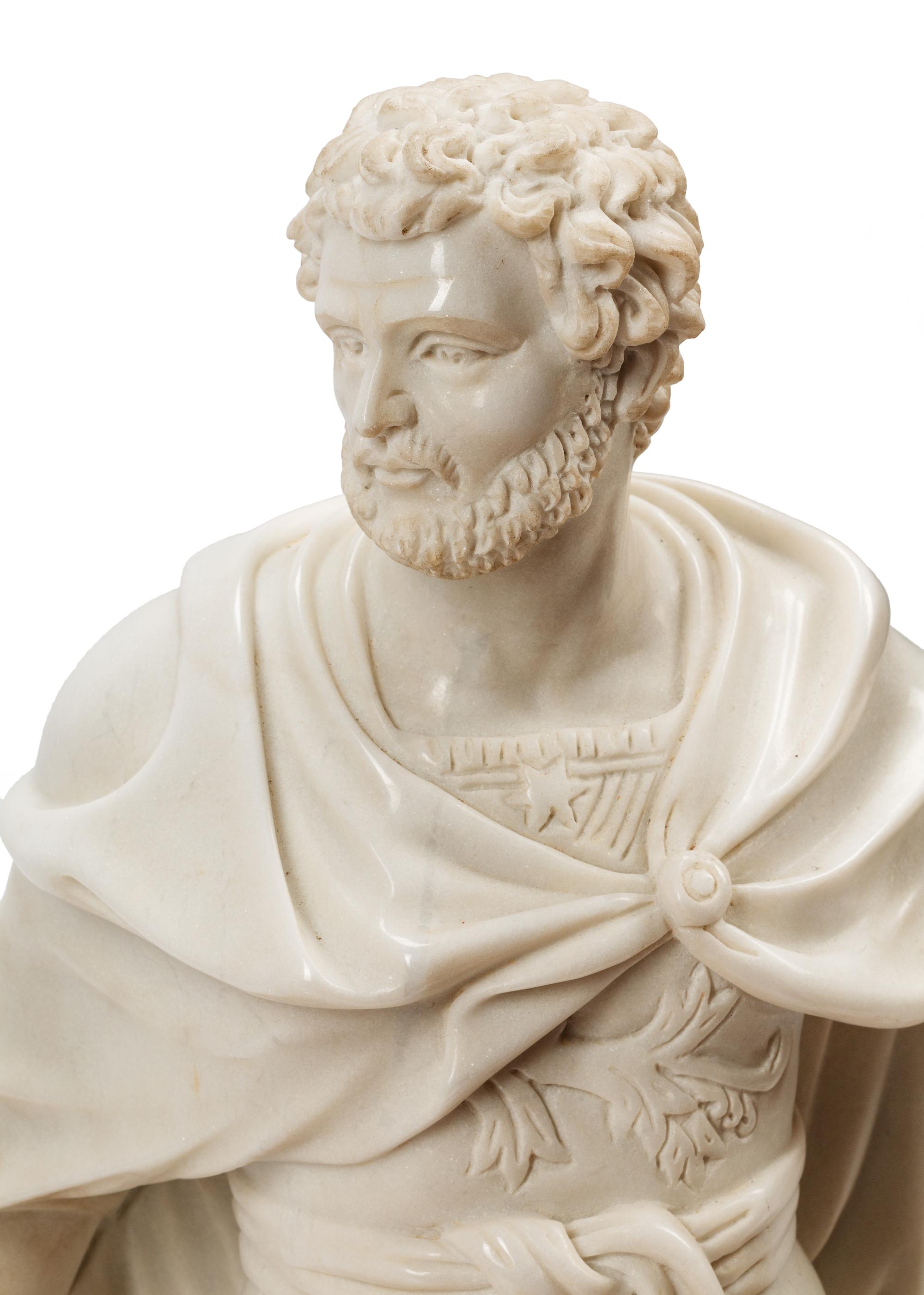A Pair of Italian Carved Marble Figures