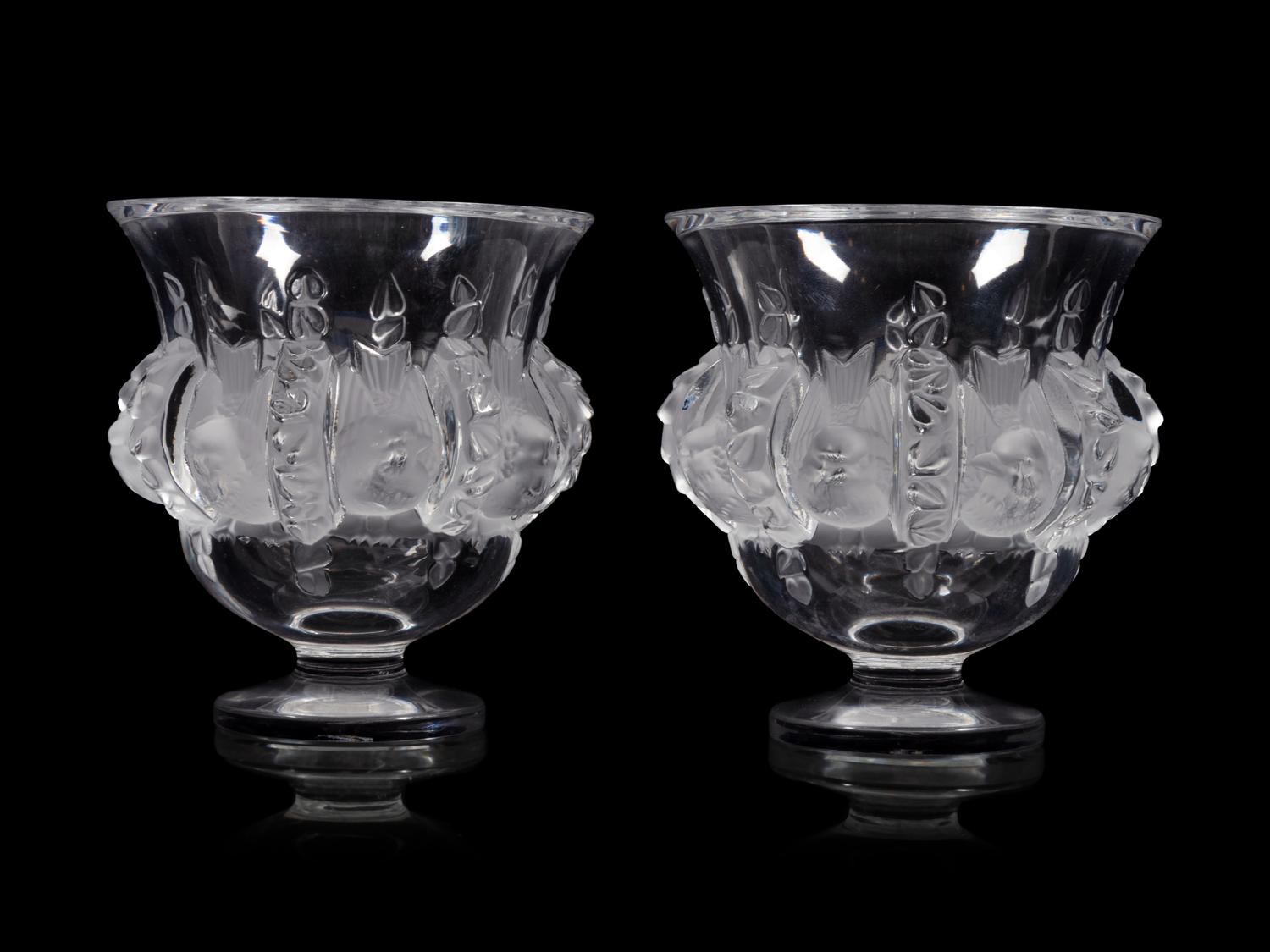 A Pair of Lalique Dampierre Vases