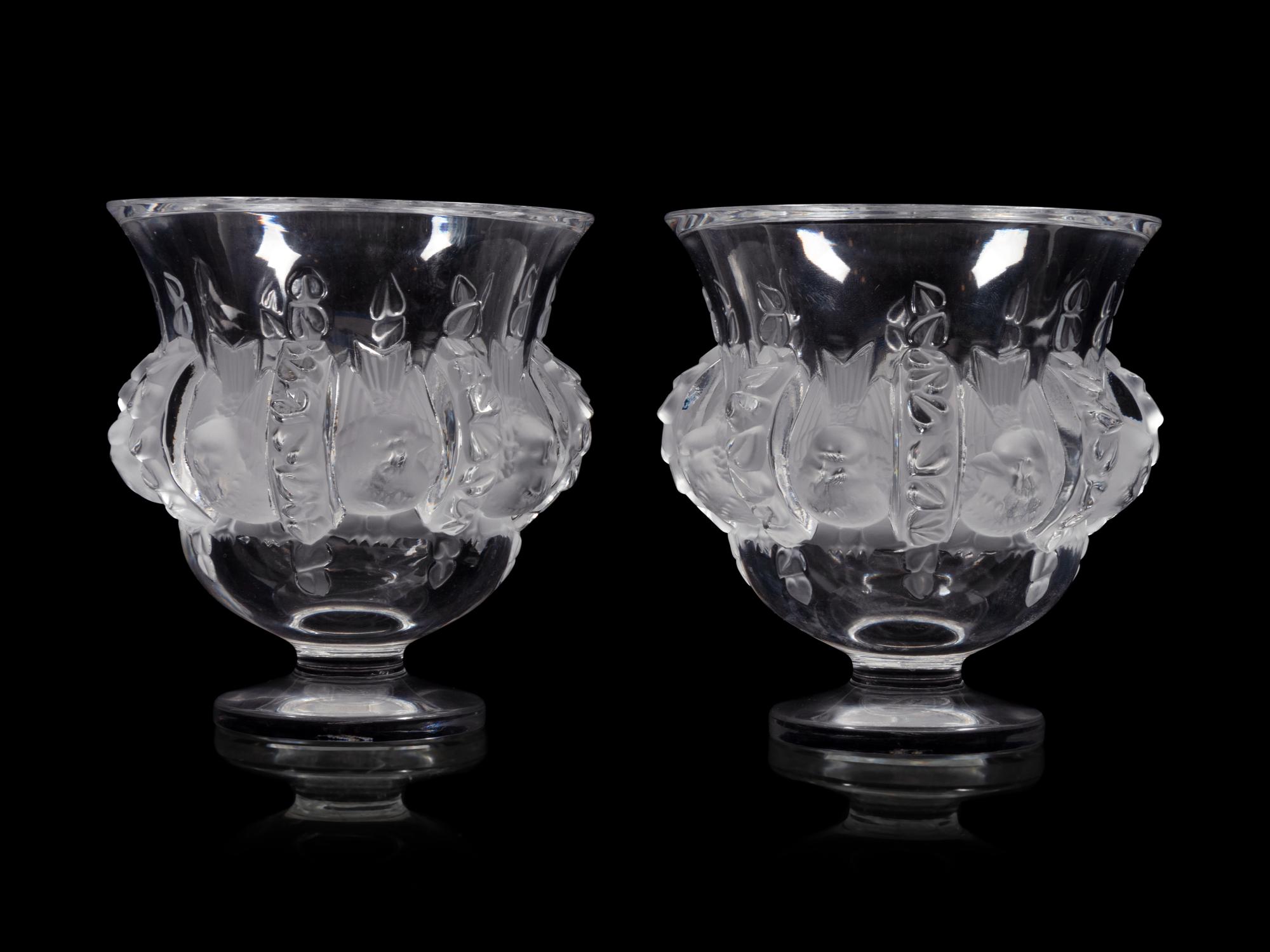 A Pair of Lalique Dampierre Vases