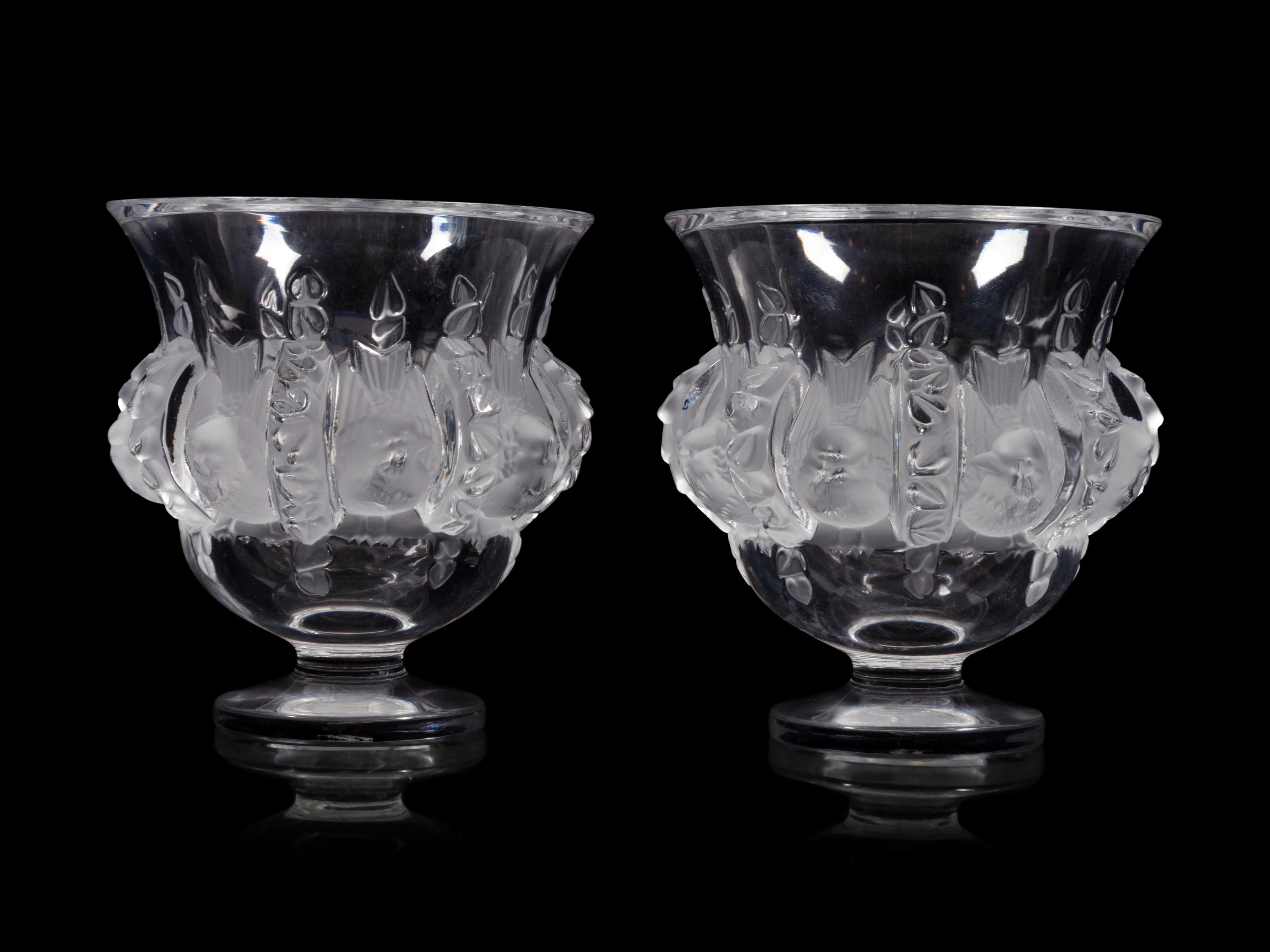 A Pair of Lalique Dampierre Vases