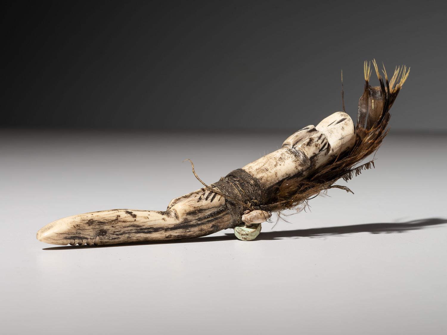 Carved Antler Fetish, Mountain Lion