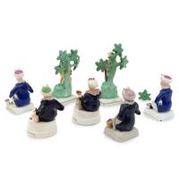 A Seven Staffordshire Pottery Figures